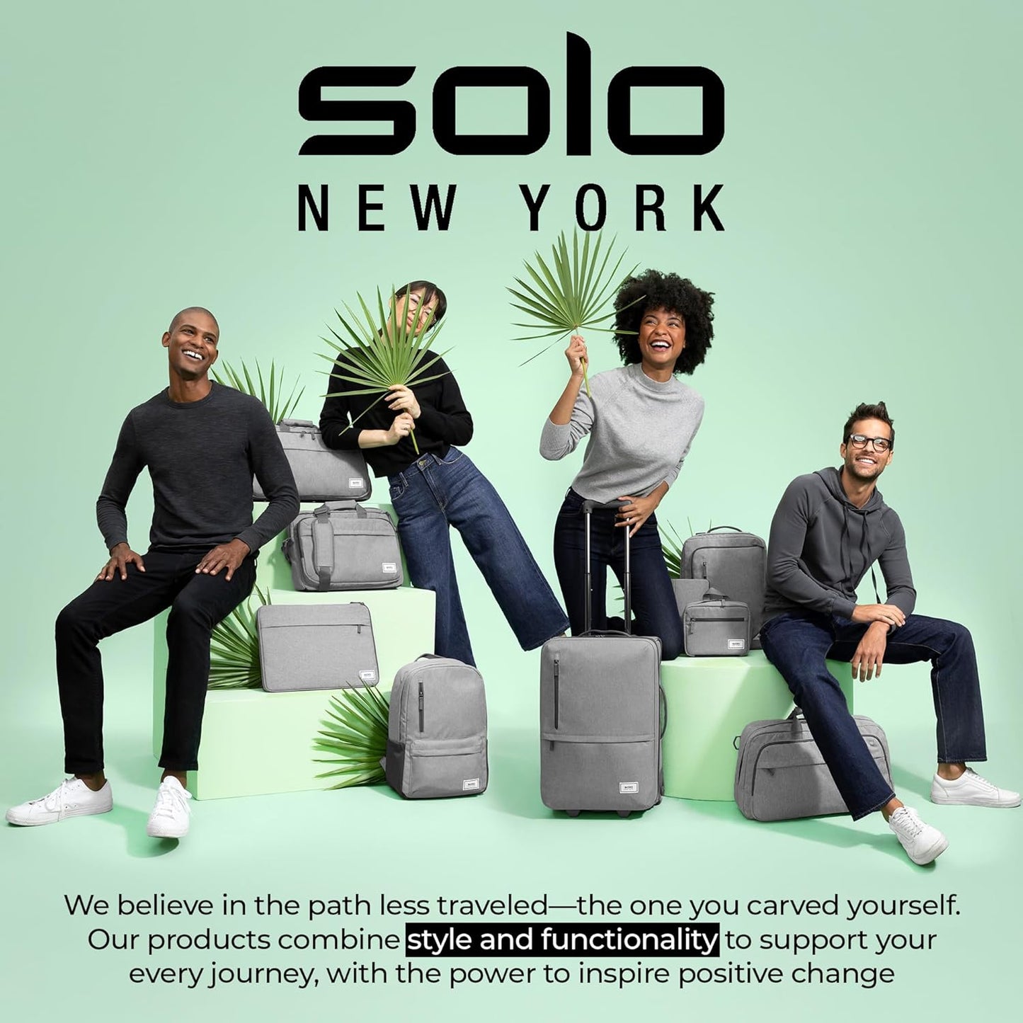 Solo New York Laptop Backpack for Women & Men -Carry On Bookbag for Travel & Work, Lightweight Bag, Side Mesh Pockets, Fits 15.6" Computer - Re:Discover, Grey Gsupps Australia