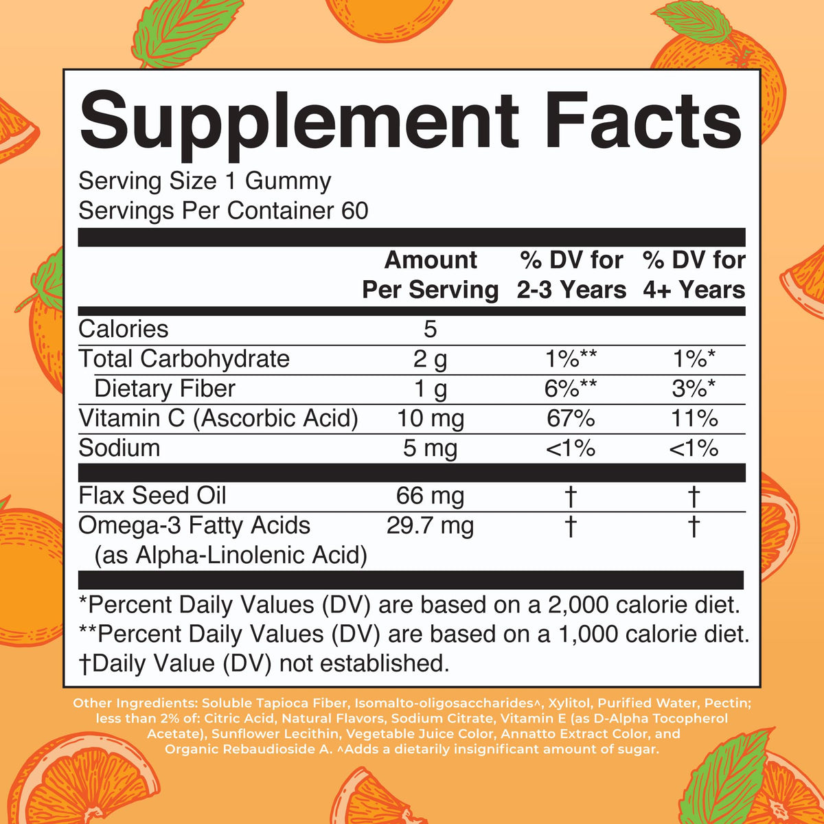 MARYRUTH'S Vegan Omega 3 Gummies for Kids 2+, 2 Month Supply, Sugar Free, Omega 3 Supplement with Vitamin C, Flaxseed Oil, Immune Support MARYRUTH'S