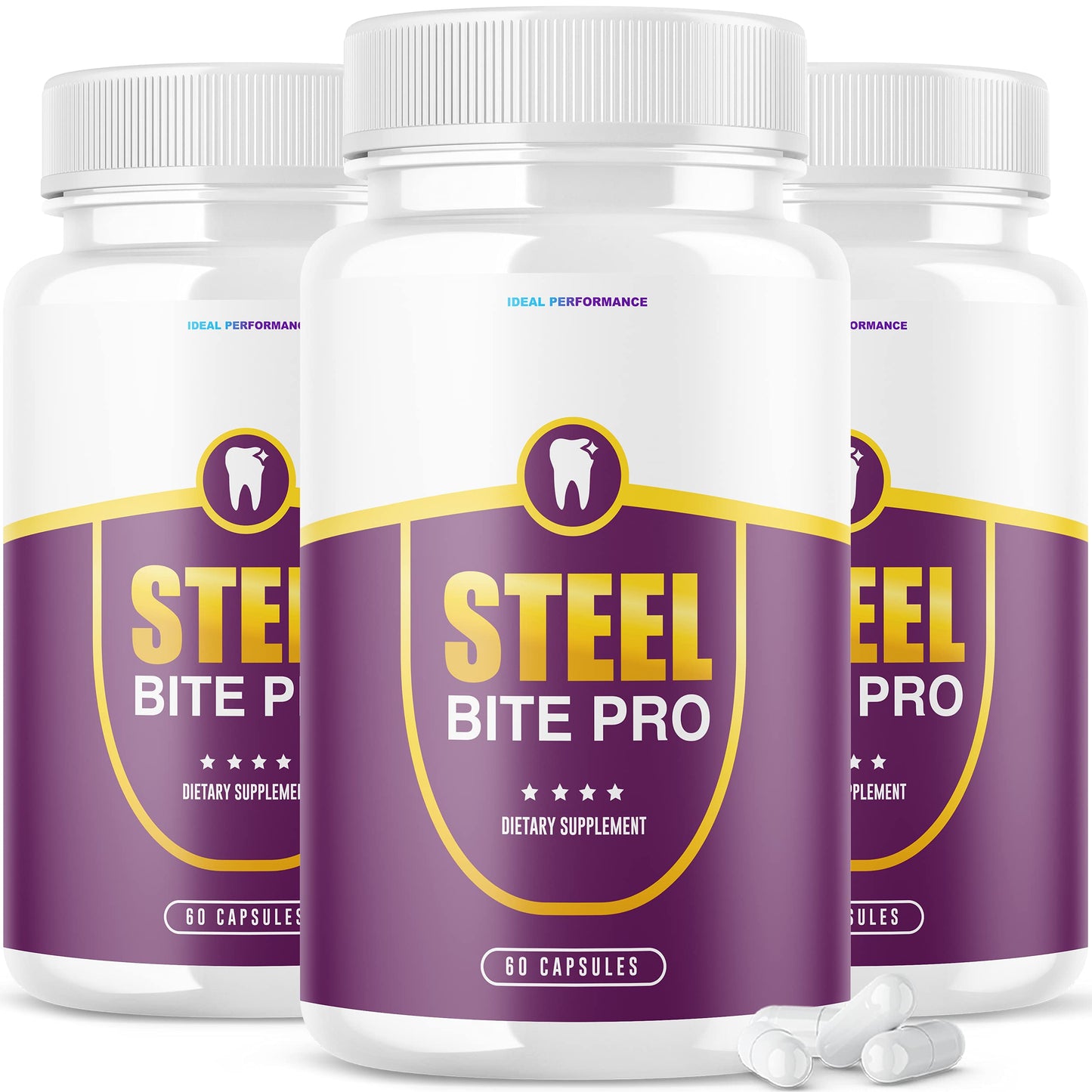 IDEAL PERFORMANCE (3 Pack) Steel Bite Pro Teeth Supplement for Teeth and Gum Repair IDEAL PERFORMANCE