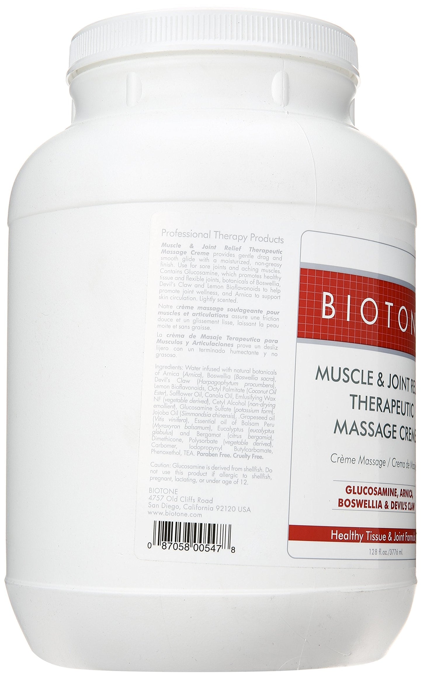 Biotone Muscle & Joint Therapeutic Massage Creme 1Gallon BIOTONE