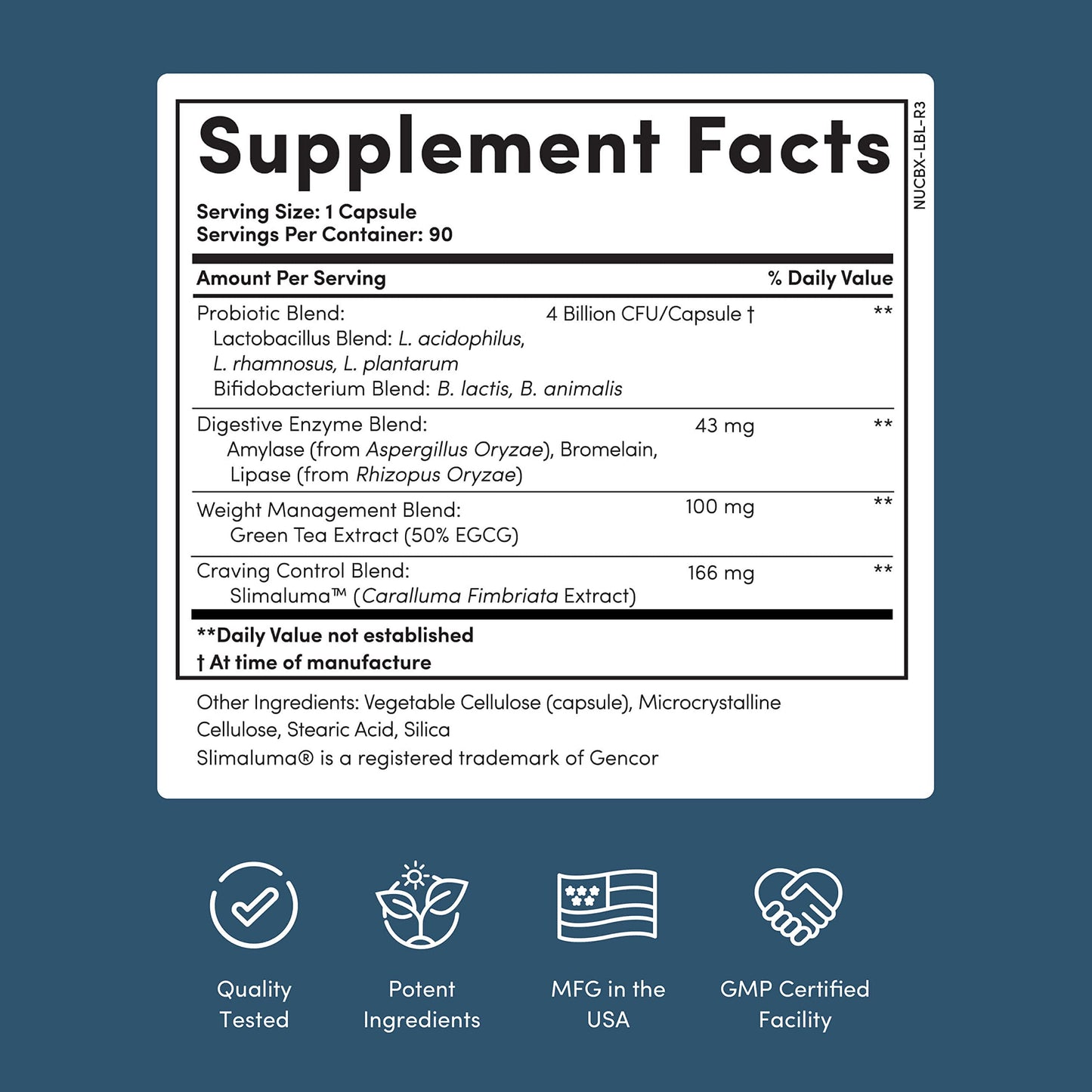 Nucific® Bio-X4 4-in-1 Weight Management Probiotic Supplement, 90 Count. Nucific