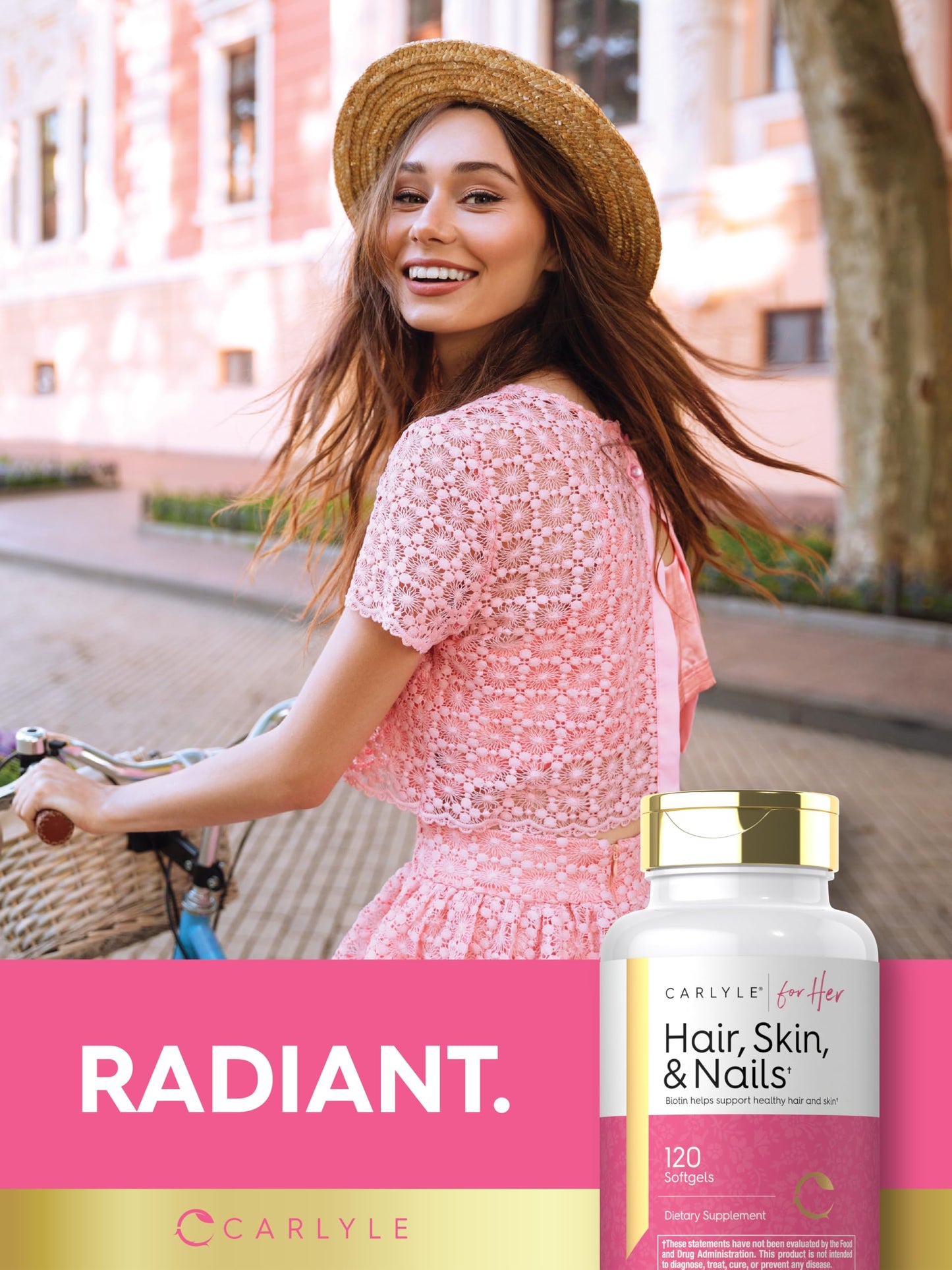 Carlyle Hair Skin and Nails Vitamin | 120 Softgels | Beauty Formula Supplement | with Biotin and Collagen Zinc, Vitamin A, B6, C & E | Non-GMO, Gluten Free Carlyle