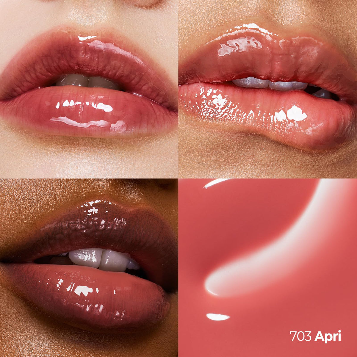Laka Fruity Lip Glotioner, 10ml/0.33 fl.oz, Lip Gloss with High Shine Vivid Colors, Jelly tip for Hygienic & Easy Application, K-Beauty (#703 Apri) Laka