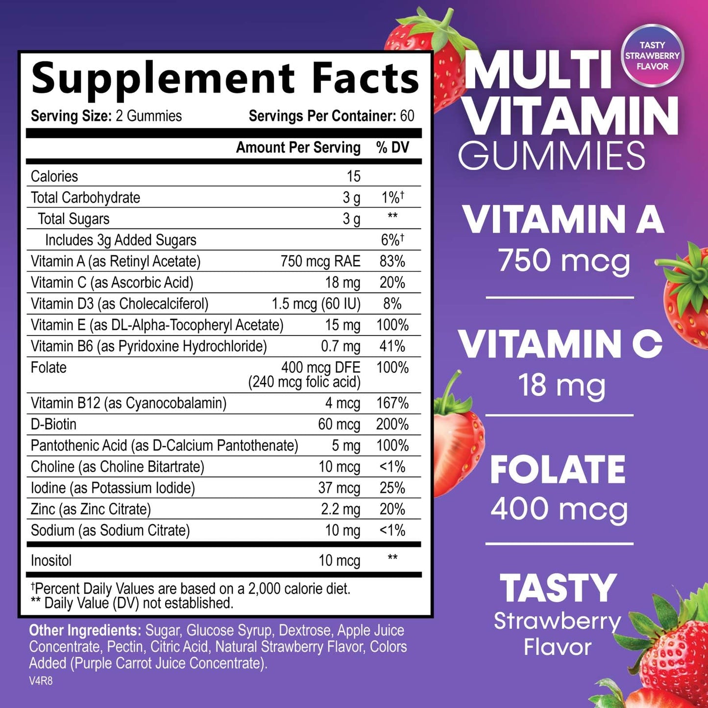 Multivitamin Gummies for Adults - Daily Adult Multivitamins Gummy with Vitamins A, C, D, B12 for Women & Men Nature's Nutrition