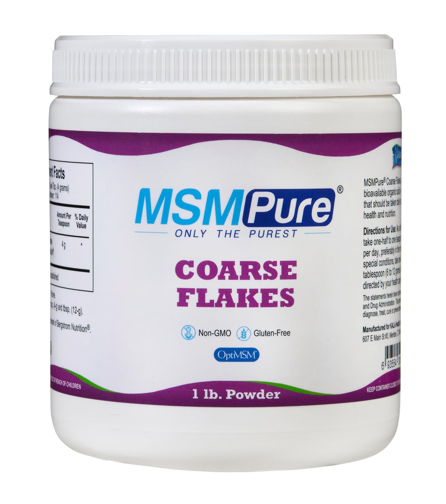 KALA HEALTH MSMPure Coarse Flakes 1lb and Muscle & Joint Cream 2oz Bundle KALA HEALTH