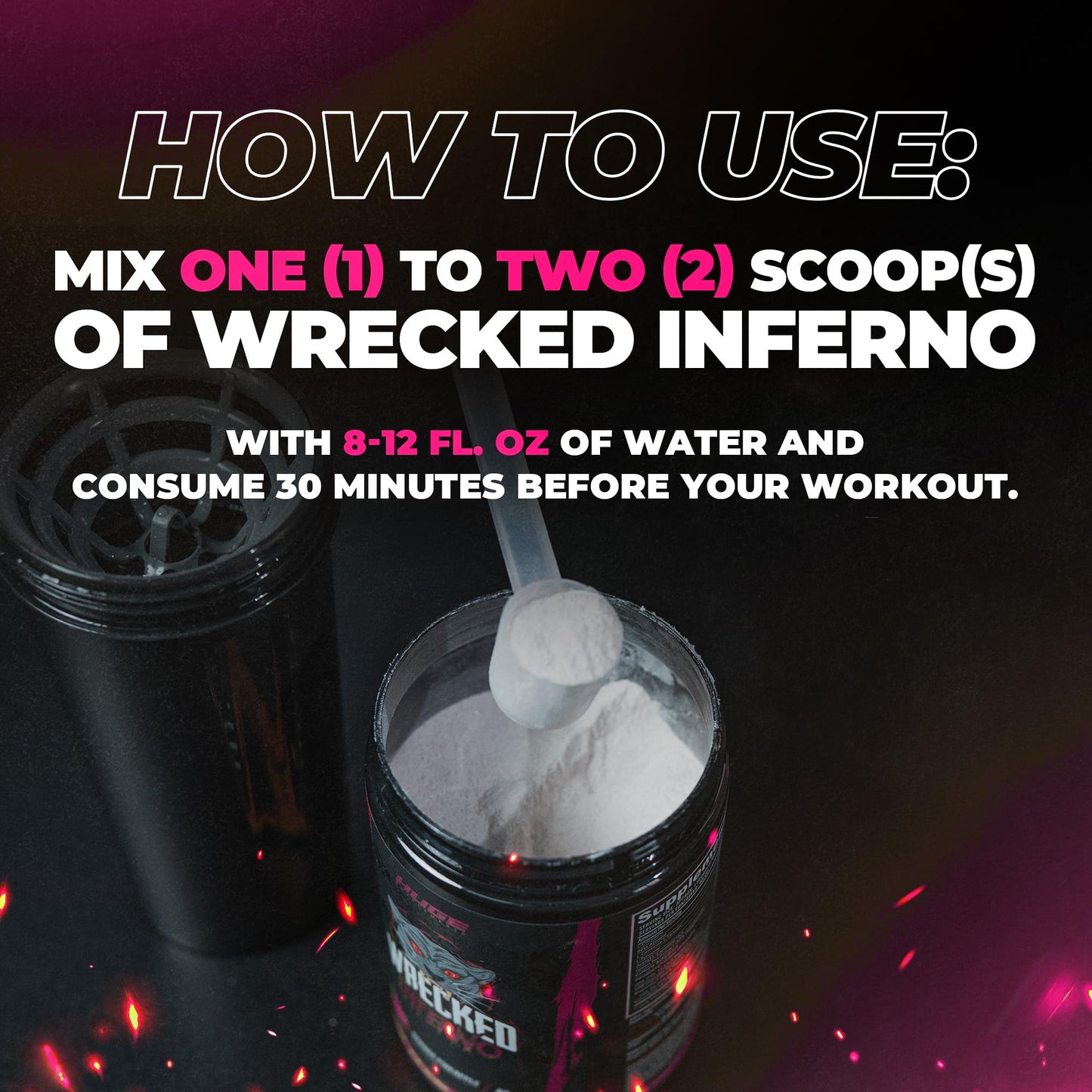 Wrecked Inferno - Thermogenic Pre Workout For Men & Women, Increase Energy, Boost Thermogenesis & Metabolism, Enhance Exercise Performance - Contains L-Citrulline, L-Carnitine, Beta-Alanine & More