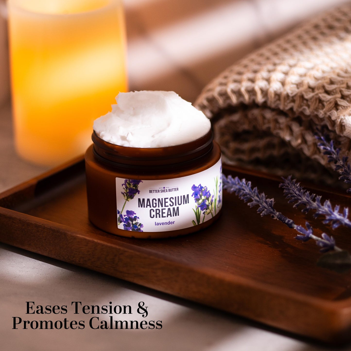 Better Shea Butter Magnesium Cream | Lavender | Relieves Leg Cramps and Muscle Tension | Night Lotion for Pregnancy, Kids and Baby | Handcrafted with Organic Ingredients Better Shea Butter
