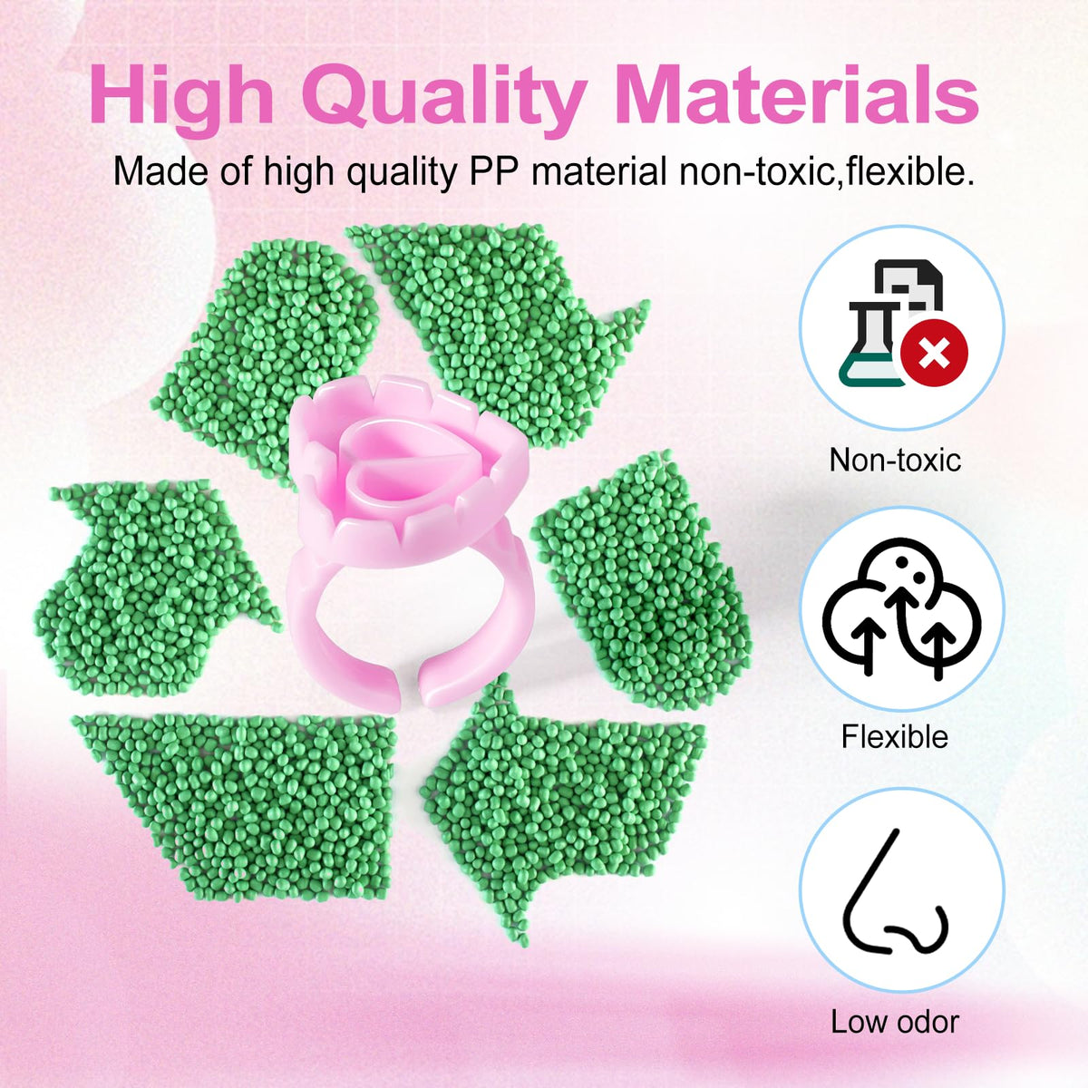 NXJ INFILILA Glue Rings for Eyelash Extensions 100PCS Disposable Rings For Lashes Lovely Heart Shape, Makeup Plastic Nail Art Glue Cups Lash Extension Supplies for Eyelash Extensions NXJ INFILILA