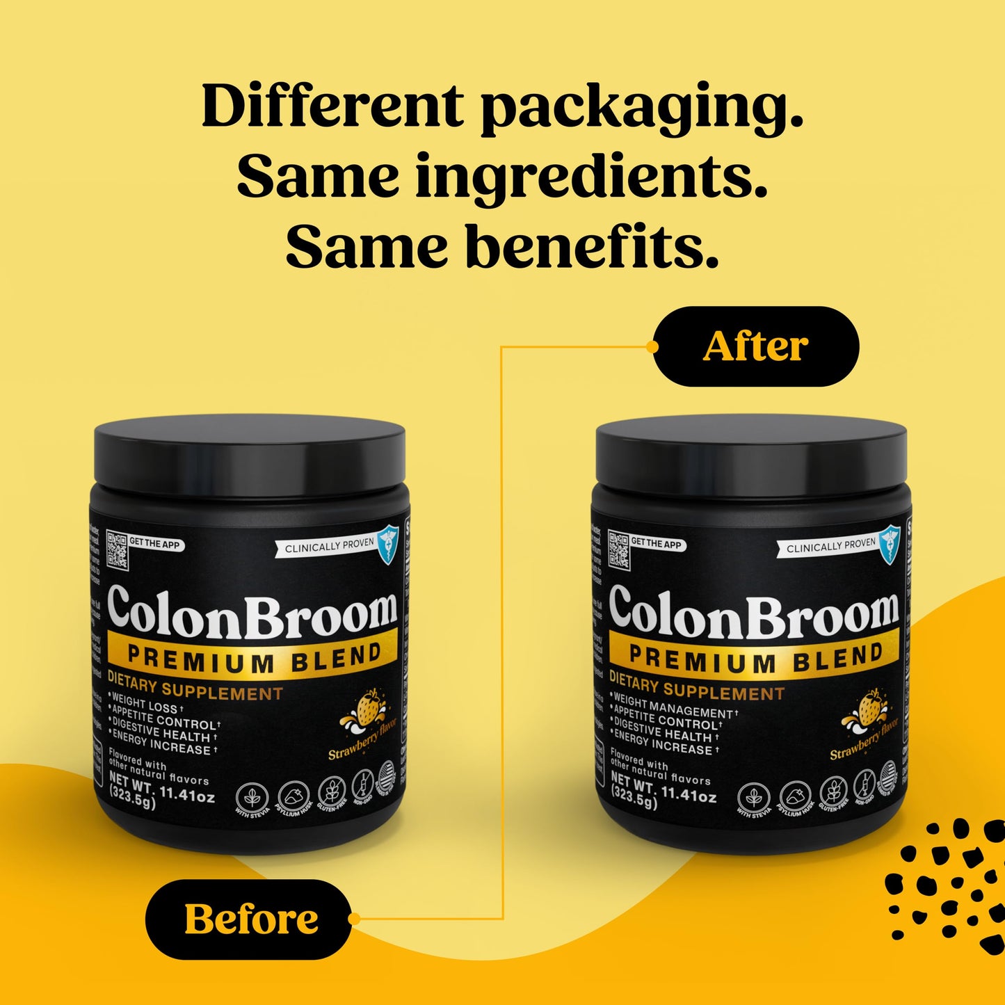 ColonBroom Premium Powder Supplement (Strawberry) - Colon Broom Psyllium Husk Fiber Powder Drink - Gluten Free, Non-GMO Colon Cleanse for Bloating Relief & Gut Health, 50 Servings ColonBroom