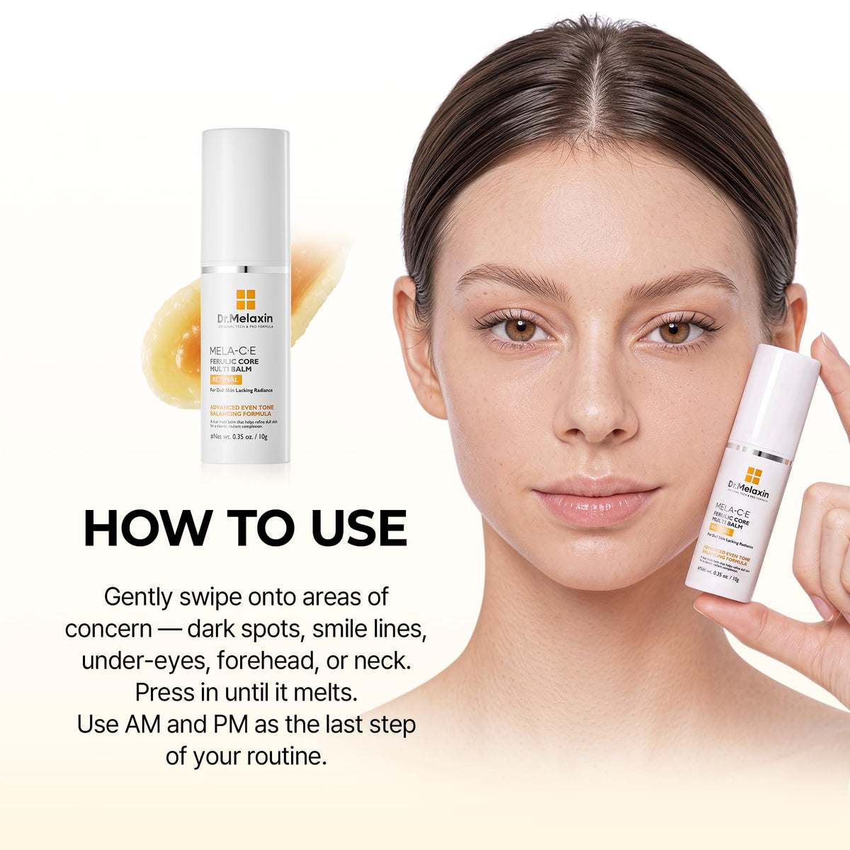 Dr.Melaxin Mela-C·E Ferulic Core Multi Balm Dark Spots, Dark Circles & Fine Lines, Vitamin C·E + Ferulic Acid, Retinal, Korean Anti-Aging Glow Treatment Stick, 0.35 oz, 10g Dr.Melaxin