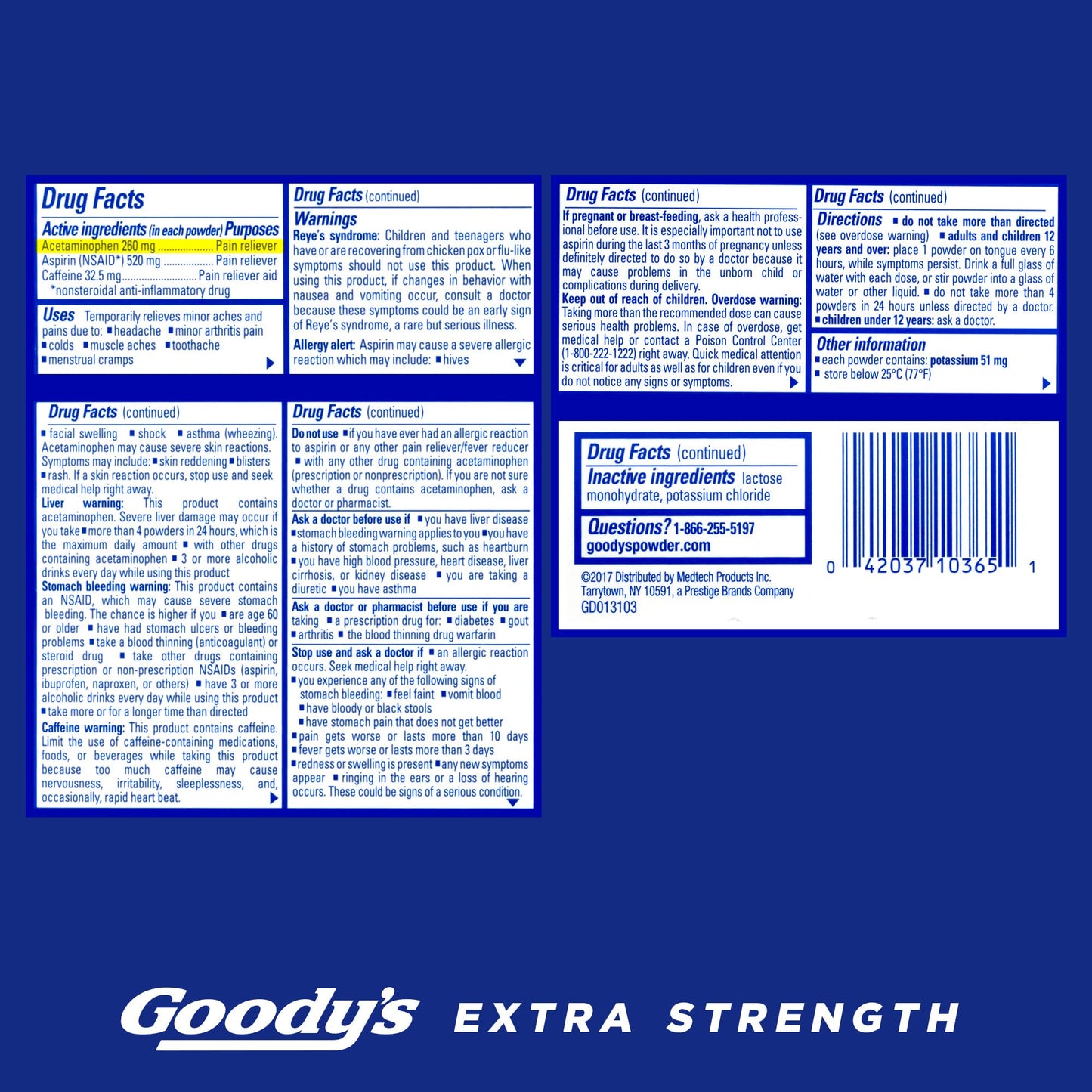 Goody's Pain Relief Powders, Extra Strength Headache Powder, 50 ct (Pack of 1) Goody's