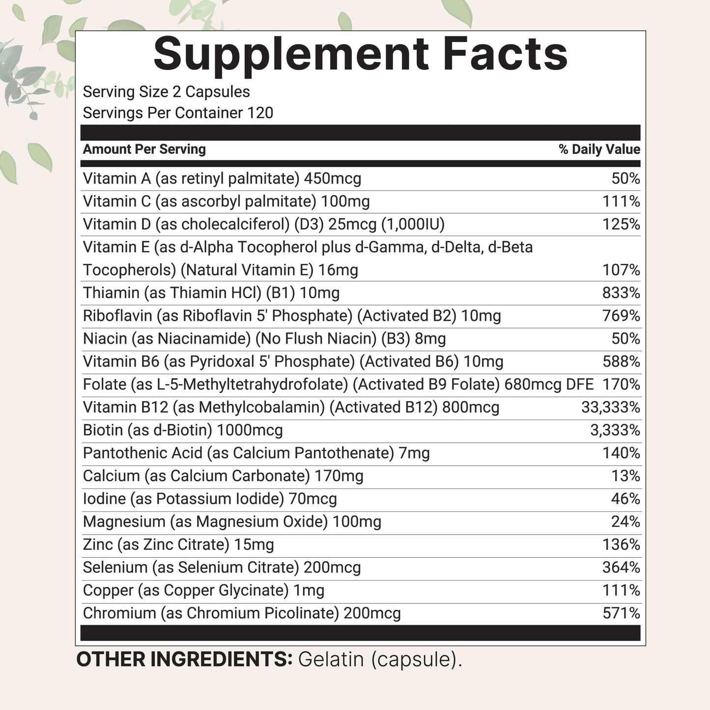 Micro Ingredients Pure Methylated Multivitamin, 240 Capsules | 19-in-1 Formula with Vitamins C, D, B12, Folate, Magnesium, Zinc & More | Micro Ingredients