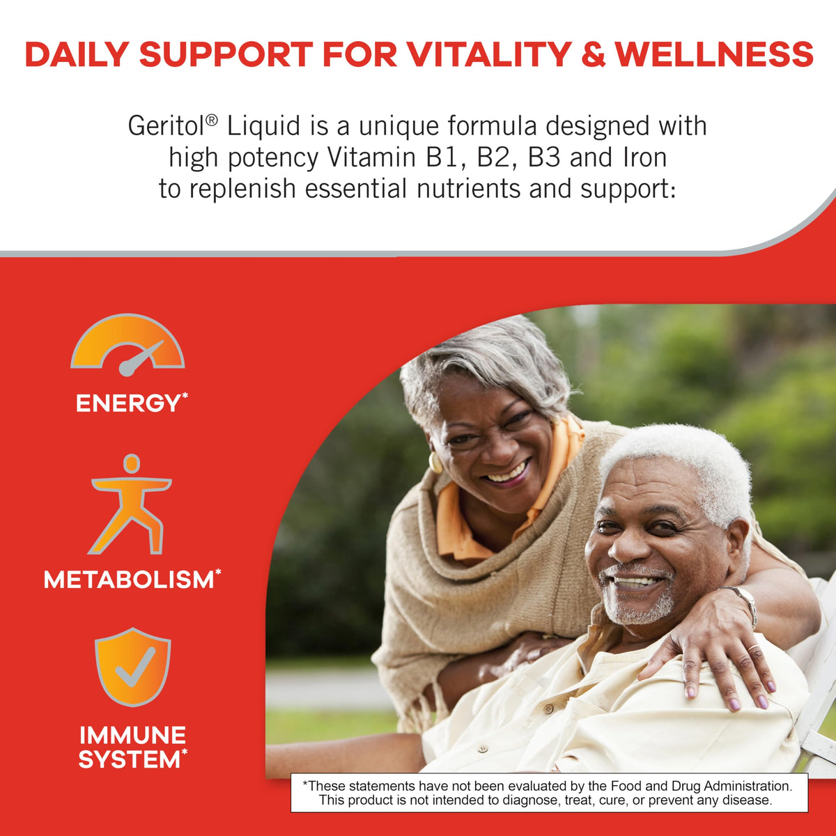 Geritol Liquid Vitamin and Iron Supplement, Energy Support, Contains High Potency B-Vitamins and Iron, Pleasant Tasting, Easy to Swallow Geritol