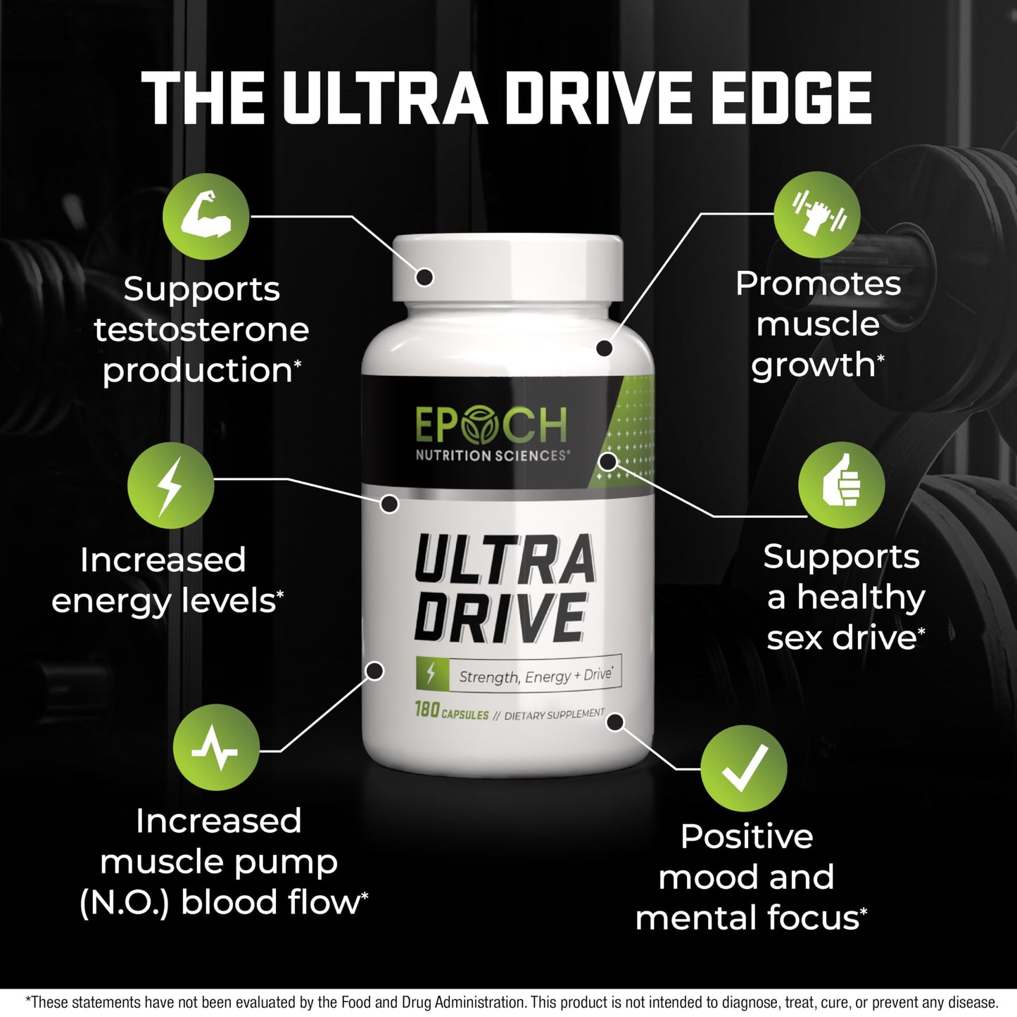 Epoch Nutrition | Ultra Drive – Advanced Performance Formula | Supports Energy, Endurance, and Healthy Circulation | with Tongkat Ali, Icariin & Nitric Oxide Support Epoch Nutrition Sciences