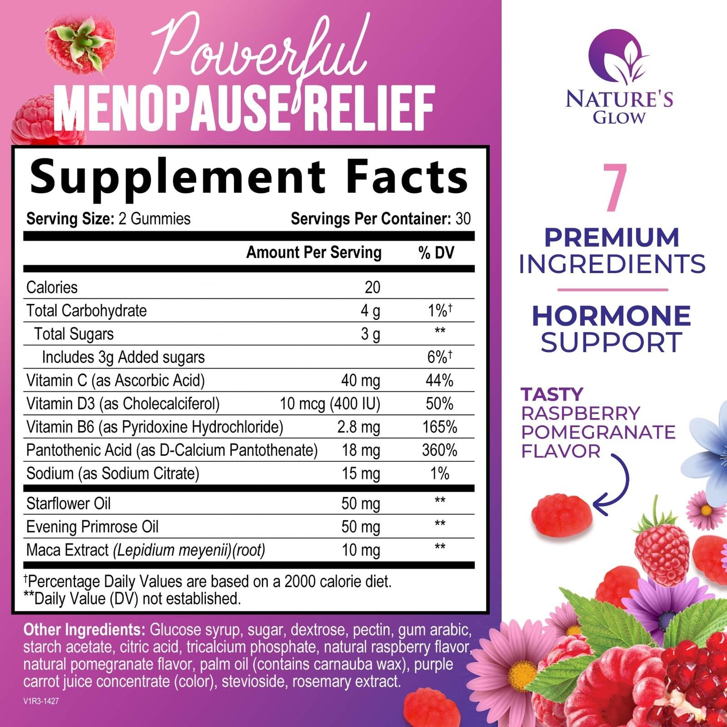 Menopause Supplement for Women - Complete Multi-Benefit Menopause Relief Gummy for Mild Hot Flashes & Night Sweats, Natural Balance & Energy Support, Menopausal Vitamins, Gluten Free - 60 Gummies Nature's Glow