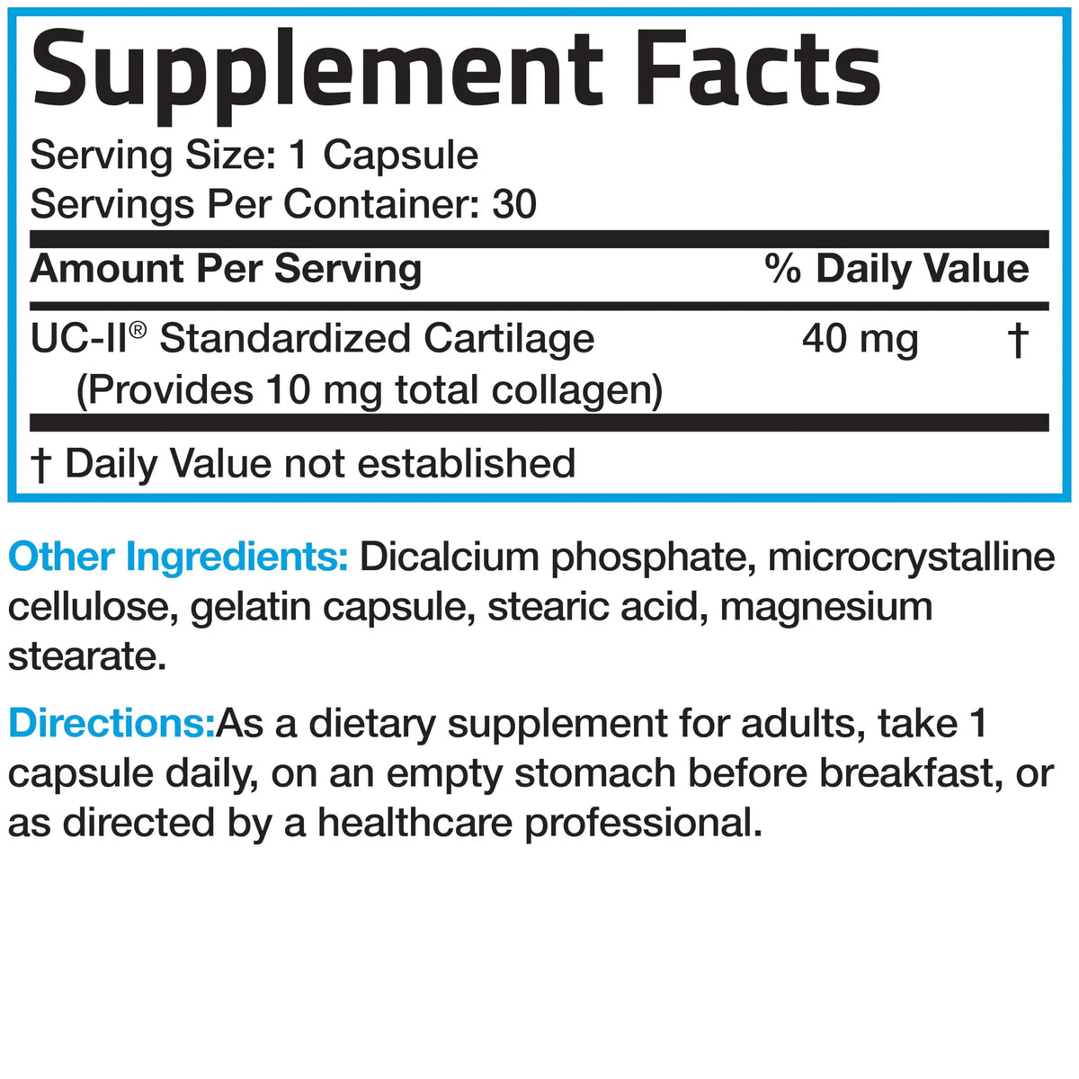 Bronson UC-II Type II Collagen with Undenatured Type II Collagen, 30 Capsules Bronson