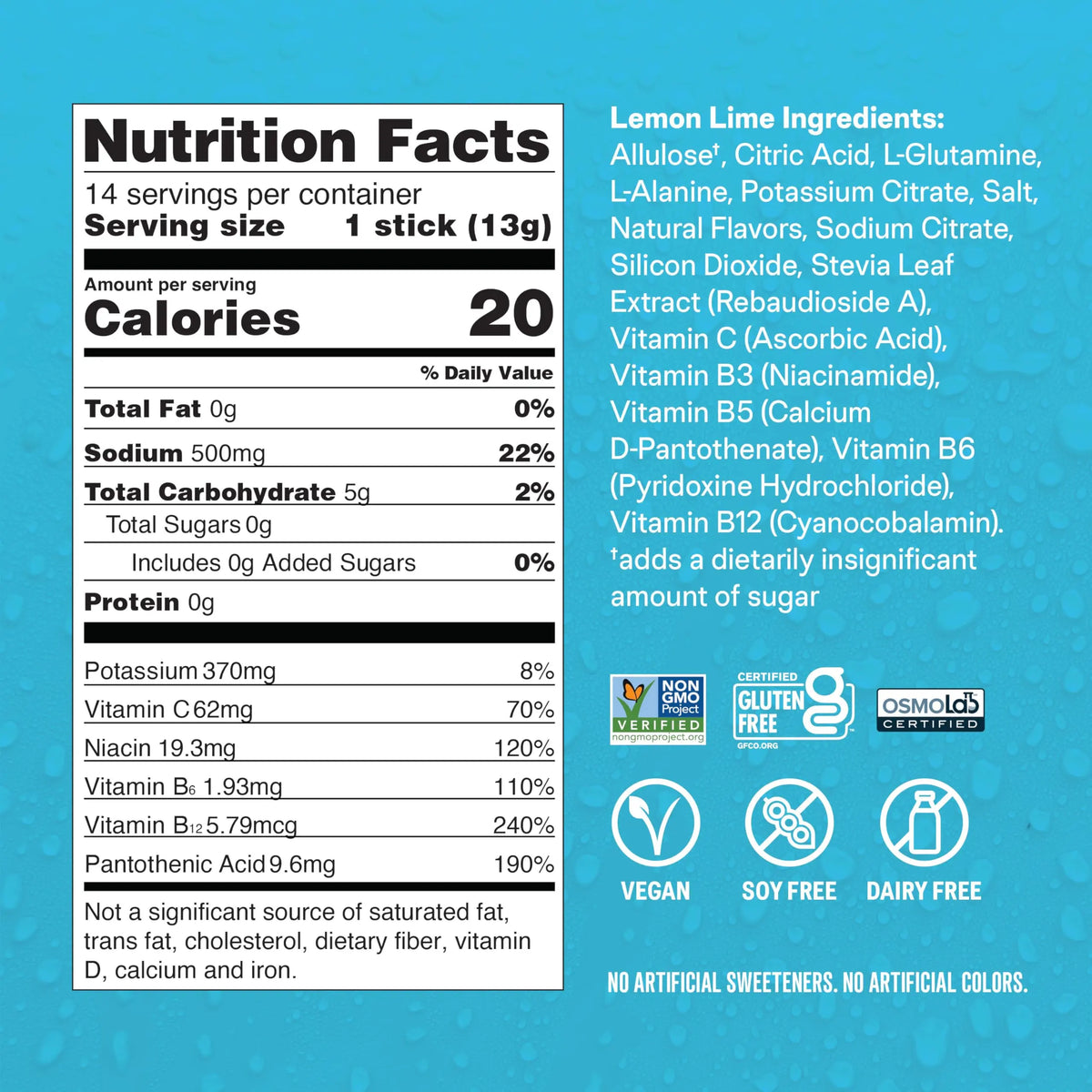 Liquid I.V. Hydration Multiplier Sugar-Free - Lemon Lime | Electrolyte Powder Drink Mix | 1 Pack (14 Servings) Liquid I.V.
