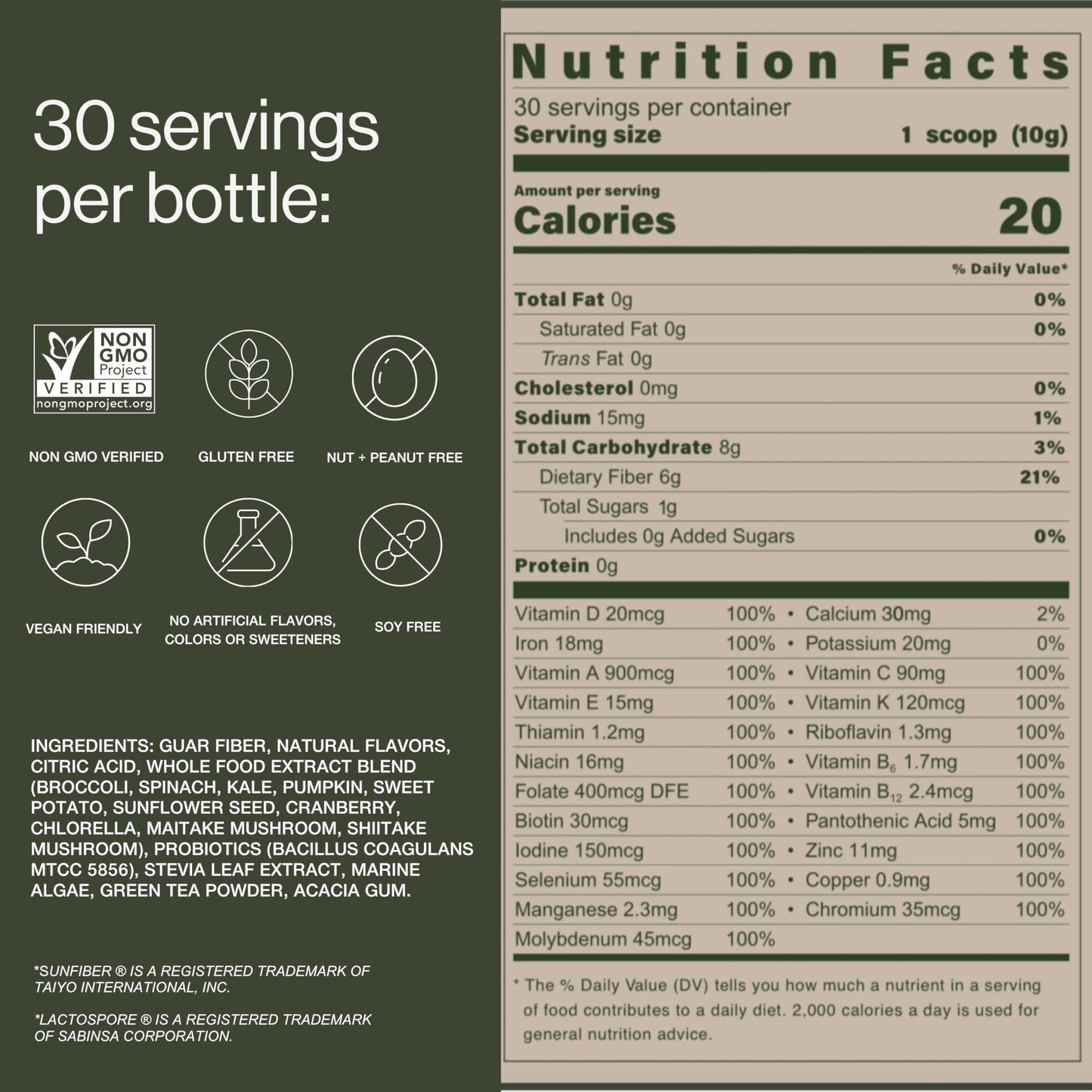 B.WILD Plant-Based Multivitamin Superfood Drink Mix – Refreshing Peach Green Tea with Vitamins, Minerals, Prebiotics & Probiotics for Gut Health & Daily Wellness – 30 Servings – Vegan, Gluten-Free B.WILD