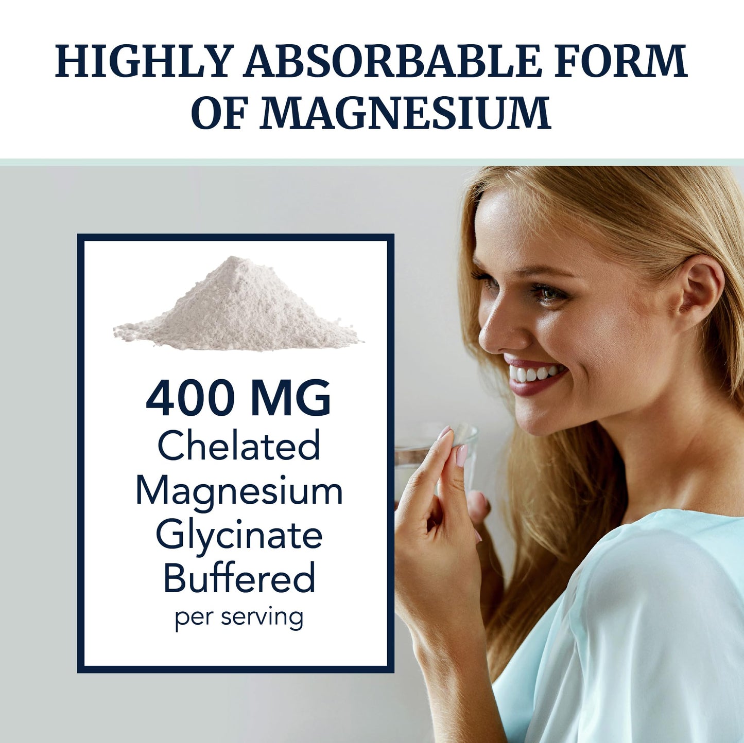 Magnesium Glycinate 400mg | High Absorption Formula for Sleep, Calm, Muscle Relaxation, Heart, Bone & Nerve Support for Women & Men | Chelated Magnesium Glycinate Supplement | 120 Ct (2 Month Supply) Nobi Nutrition