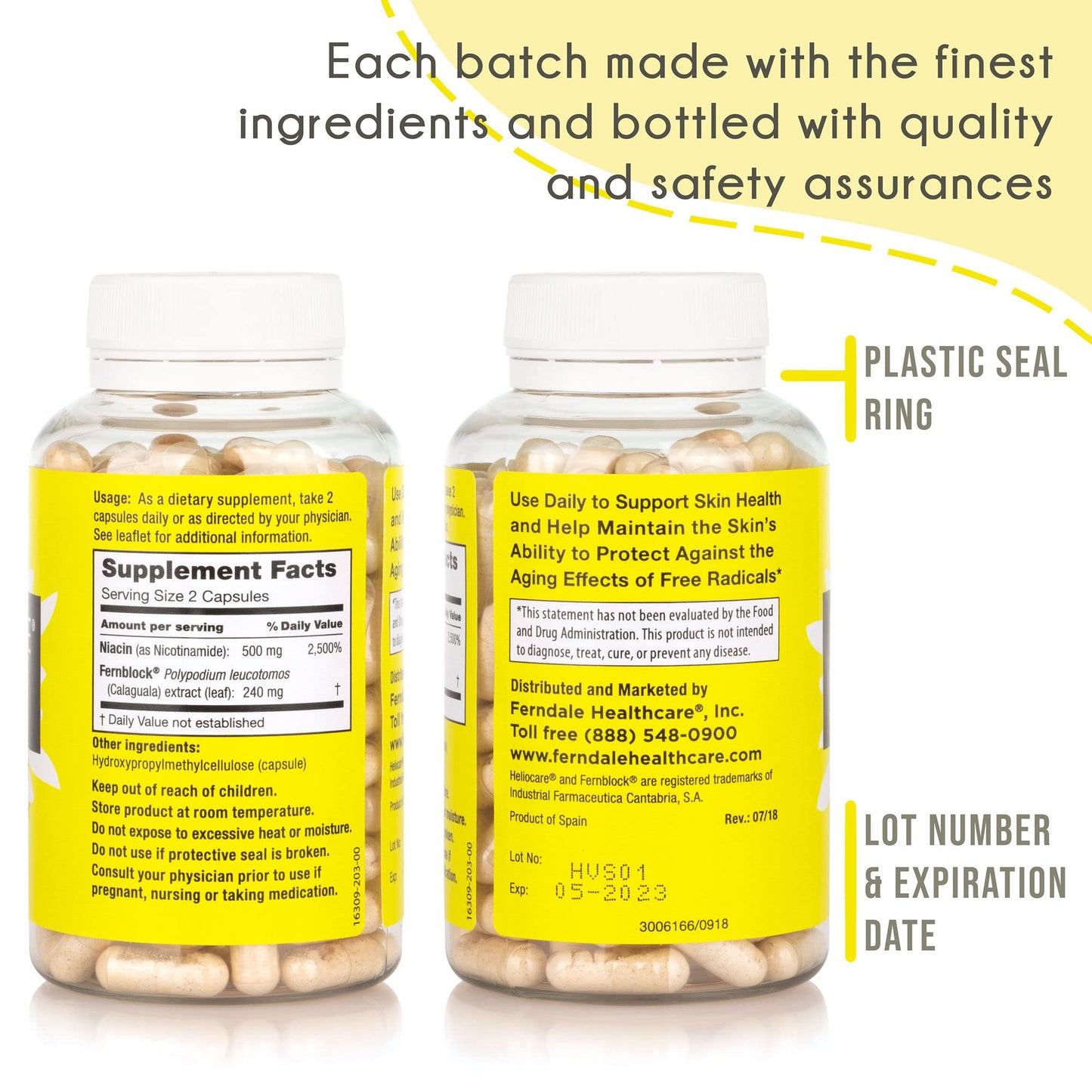 Heliocare Advanced Niacin B3 Supplement: Fernblock PLE Extract 240mg Per Serving - Supports Skin Cell Health W/Antioxidant Heliocare