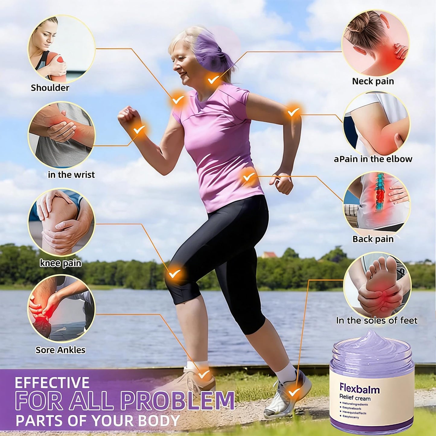 Flexbalm Rapid Joint Relief Gel - Advanced Relief Soothing Massage Gel, Flexbalm Rapid Joint Relief Cream for stiffness and soreness (2) FKMEE