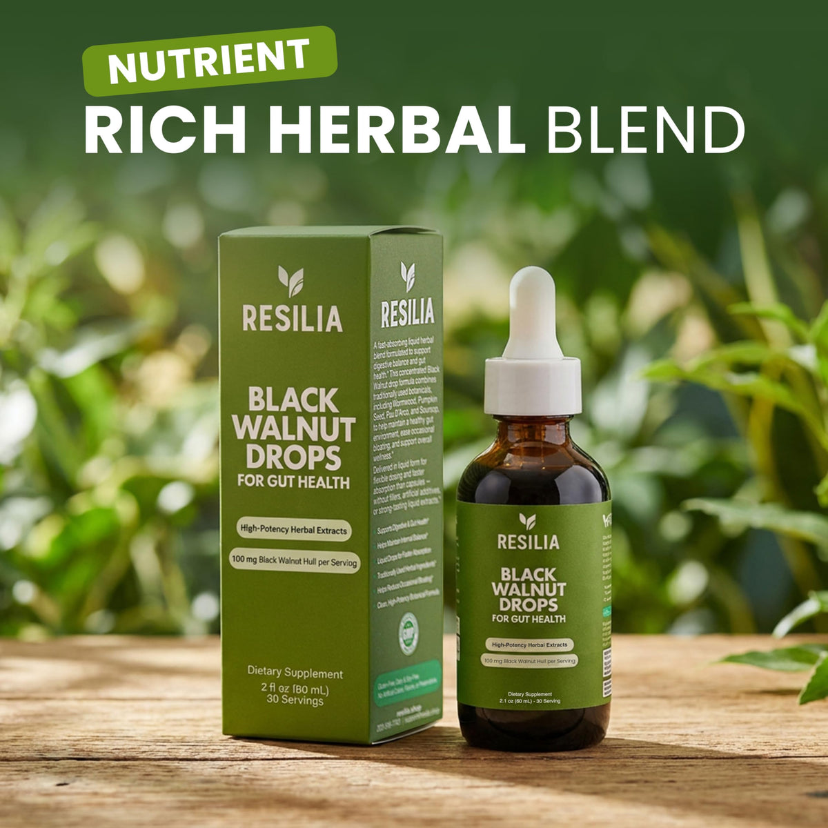 Resilia Herbal Cleanse Liquid Drops – Black Walnut & Wormwood Extract with Pumpkin Seed, Garlic & Turmeric – Alcohol-Free Vegan Tincture for Digestive & Daily Wellness Support, 2 fl oz Resilia Oil Of Oregano
