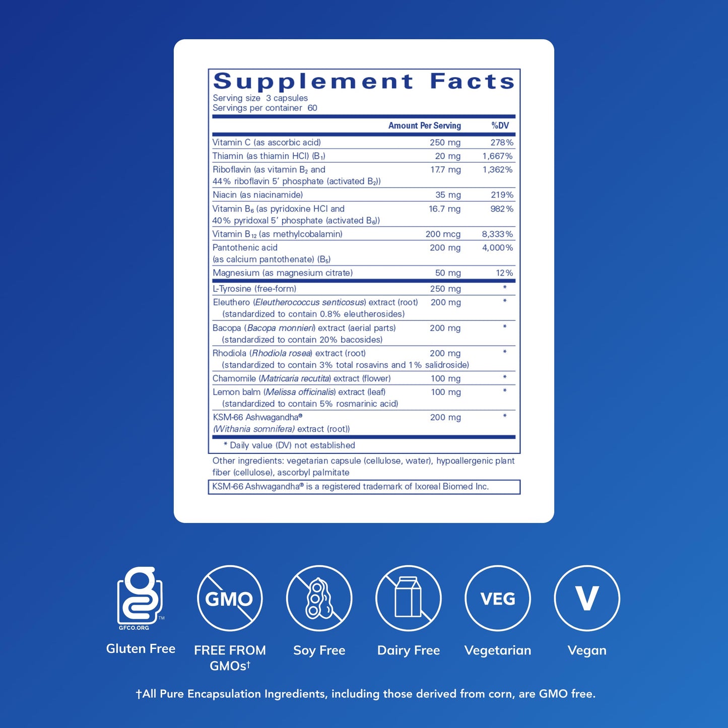 Pure Encapsulations Daily Stress Formula | Promotes Relaxation and Moderates the Effects of Occasional Stress*| 180 Capsules Pure Encapsulations