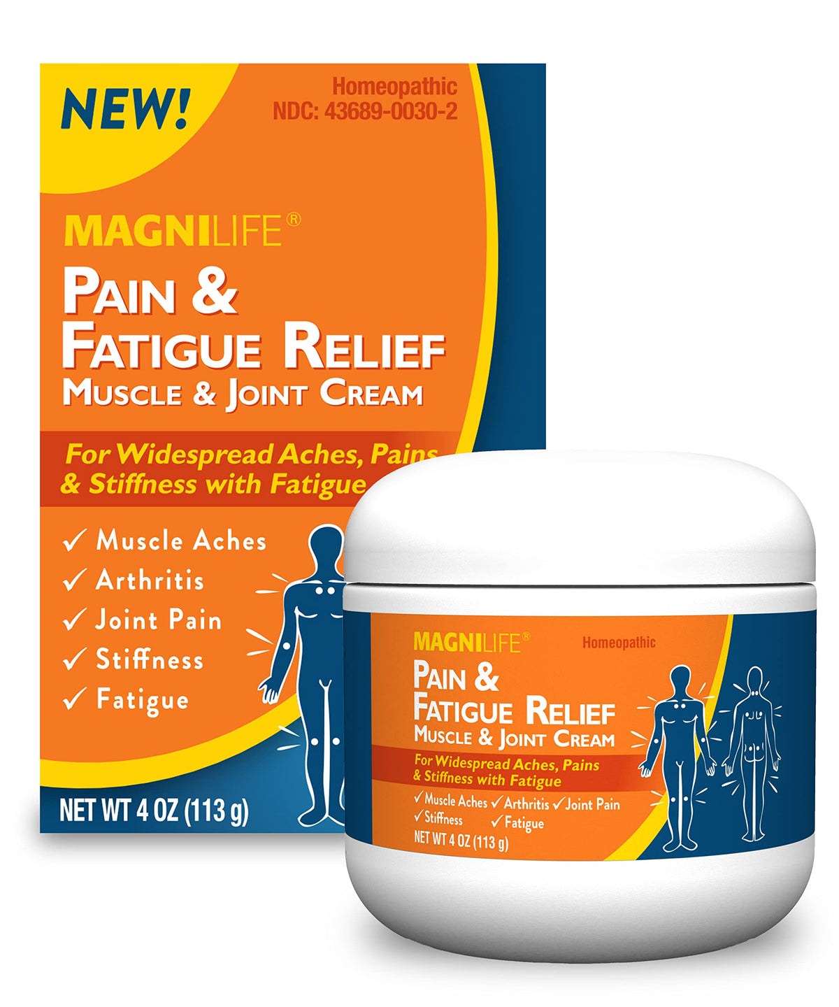 MagniLife Pain & Fatigue Relief Cream 4 oz Pain & Inflammation Relief Foam 4 oz. Natural Joint & Muscle Pain Relief Bundle for Shoulders, Back, Knees, Arthritis, Stiffness & Soreness MagniLife