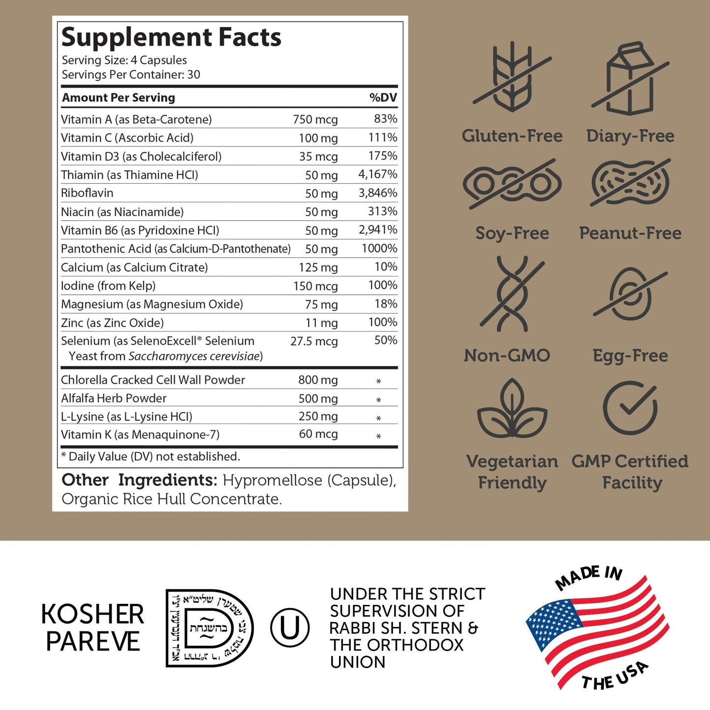 Zahler - Height Factor Healthy Growth Support Vitamin & Mineral Capsules (120 Count) - Kosher Height & Growth Supplement for Kids, Teens & Young Adults - Grow Taller Growth Hormone Support Nutrients Zahler