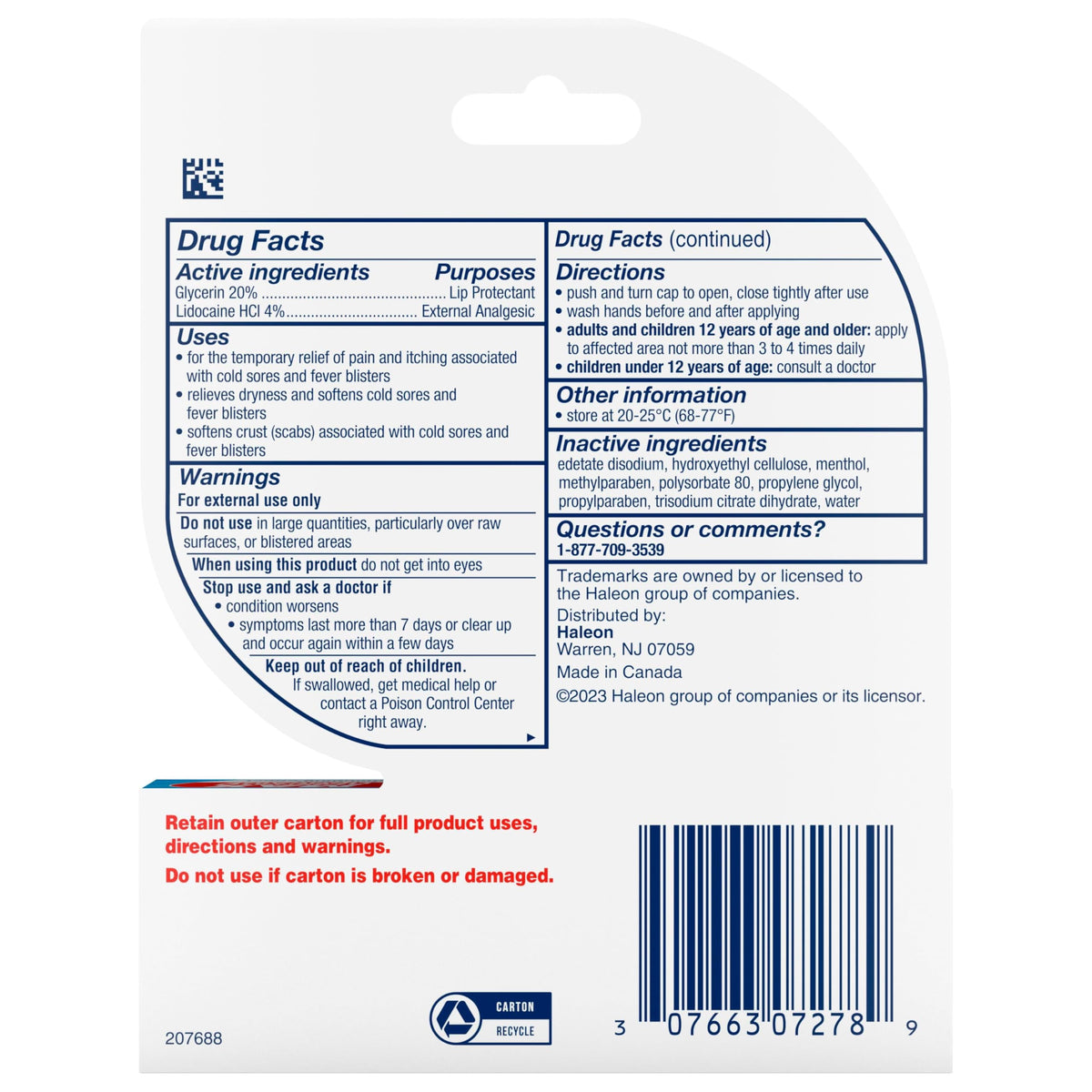 Abreva Cold Sore Treatment Rapid Pain Relief Cream - 1 Tube, 3 Grams Abreva