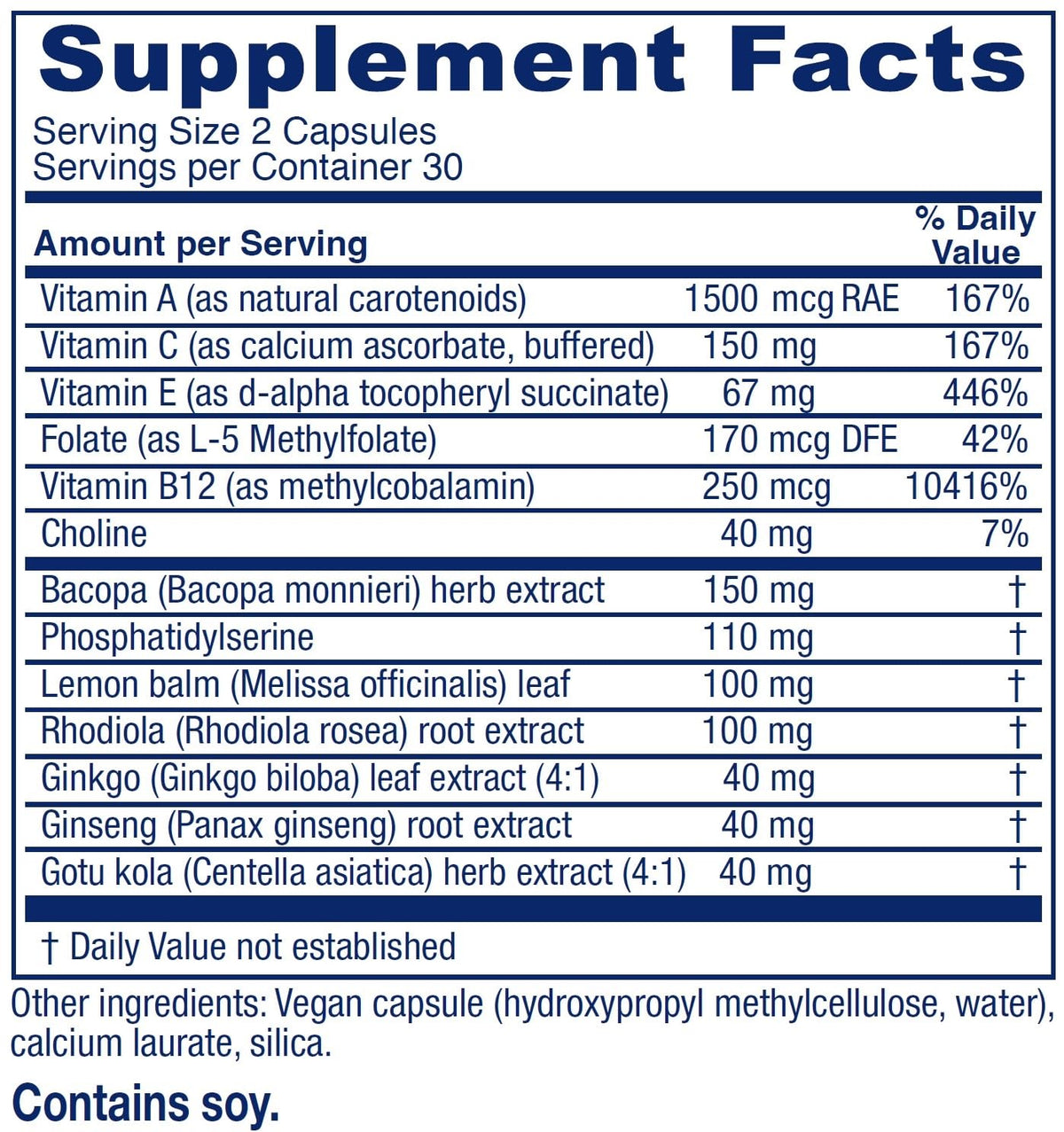 Vitanica MindBlend, Brain Support, Vegan, 60 Capsules Vitanica