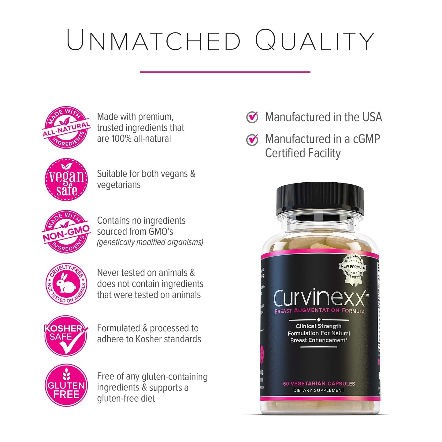CURVINEXX (3 Bottles) - Natural Breast Toning and Firming Supplement. Lift, Firm and Enhance your Bust Naturally... Curvinexx