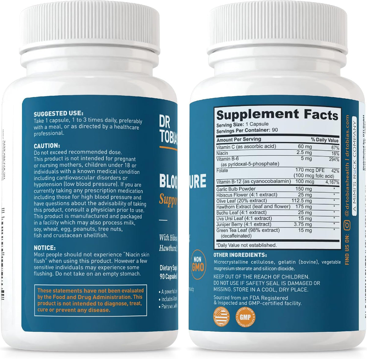 Dr. Tobias Omega 3 Fish Oil & Blood Pressure Support Supplements for Heart, Brain, Immune, Circulatory Health, with Vitamin C, B6, B12, Niacin, Folate & Herbs Gsupps Australia