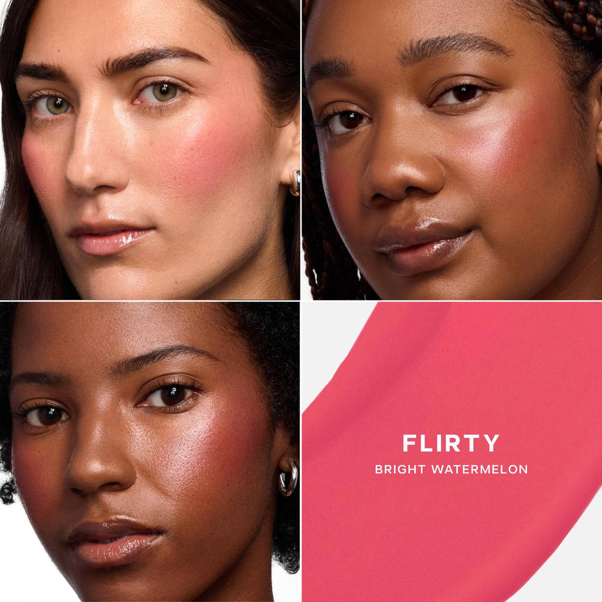 Saie Dewy Glow Duo - Dew Liquid Blush - (.40 oz, Flirty), Glossybounce Lip Gloss-Oil Hybrid (.17 oz, Burst) - Hydrating, Vegan Makeup for Radiant Cheeks & Lips Saie