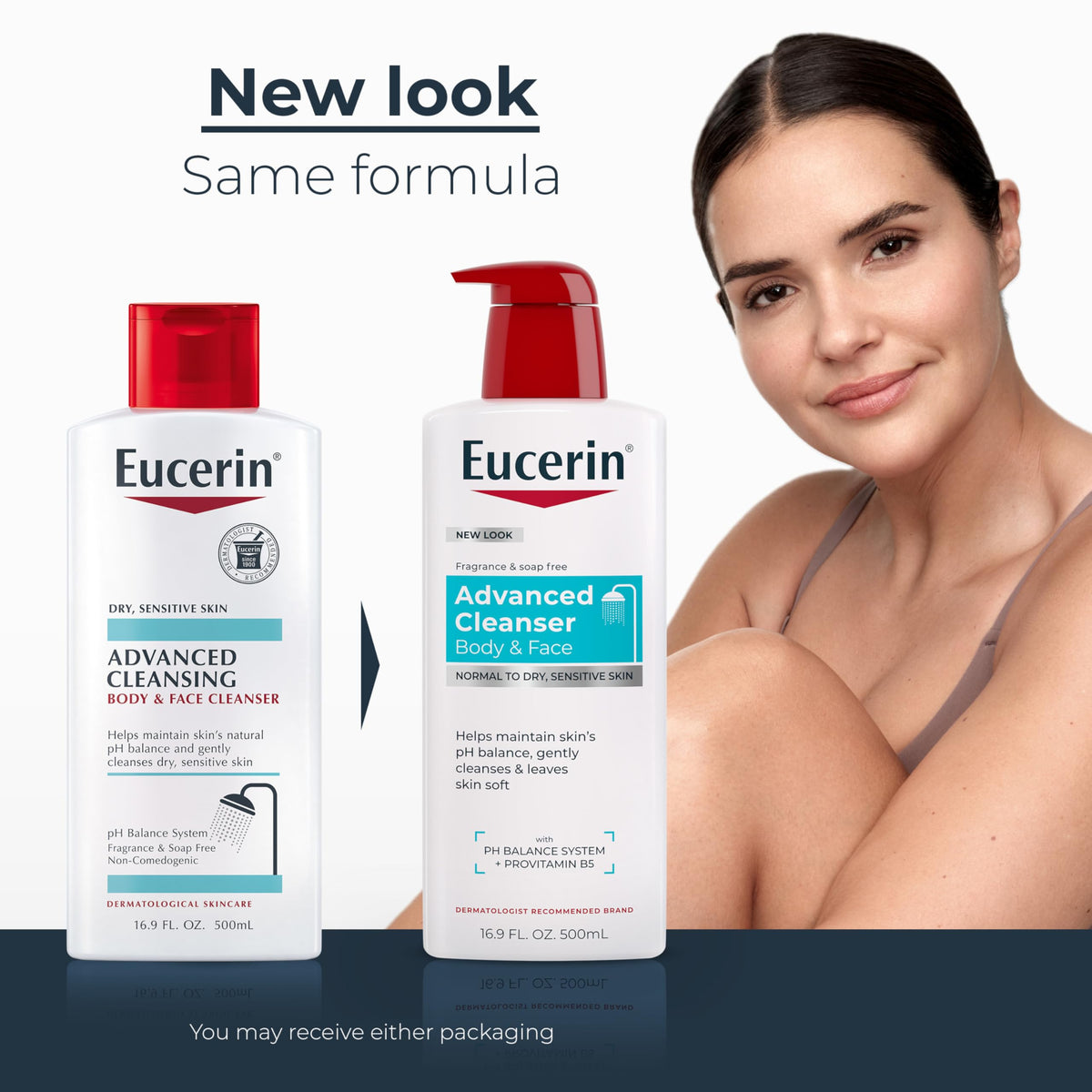 Eucerin Advanced Cleansing Body & Face Cleanser - Fragrance & Soap Free for Dry, Sensitive Skin - 16.9 fl. oz Bottle Eucerin