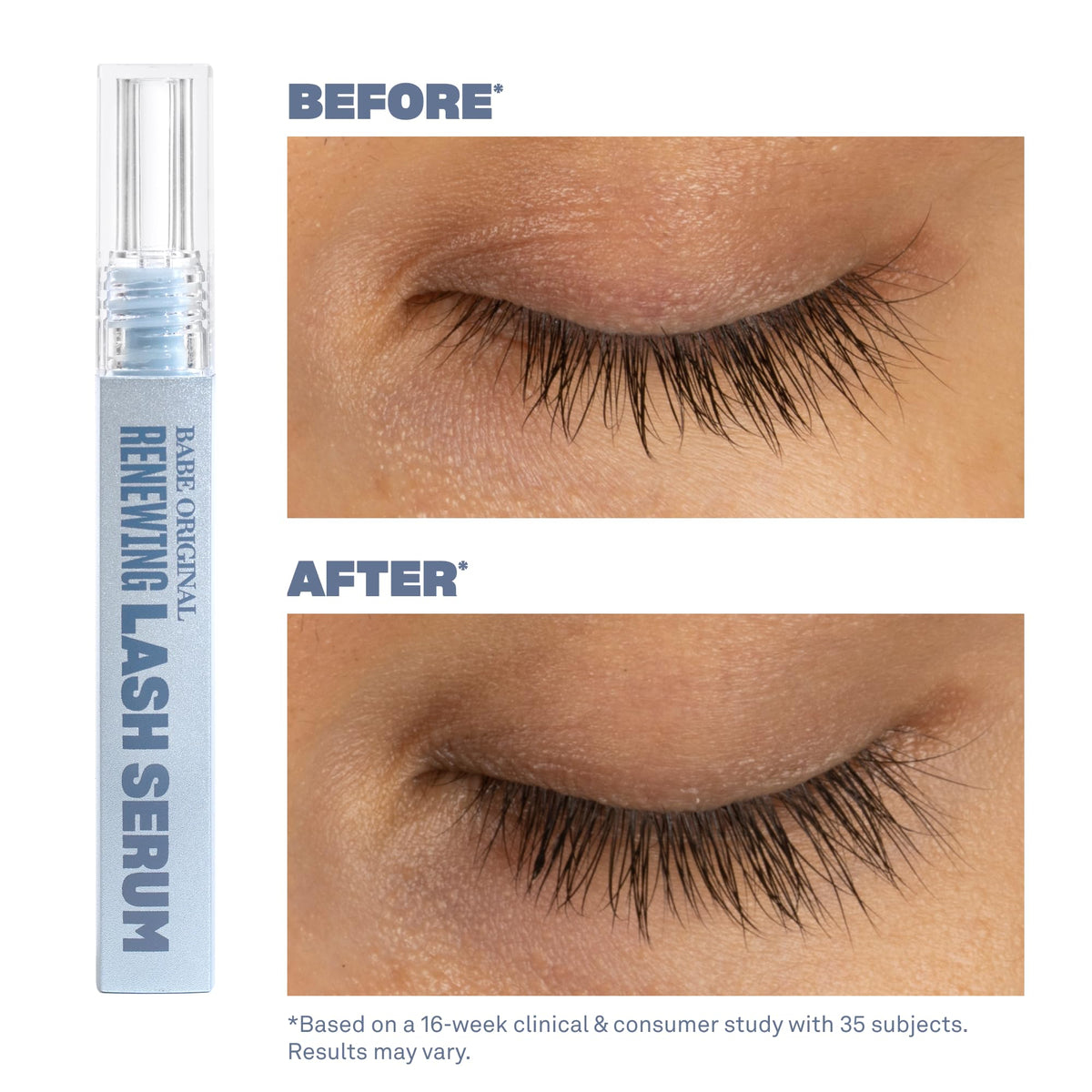 BABE ORIGINAL Renewing Lash Serum – Prostaglandin-Free, Peptide-Infused Gentle Lash Serum for Fuller, Longer-Looking Lashes, Lash Enhancing Treatment BABE ORIGINAL