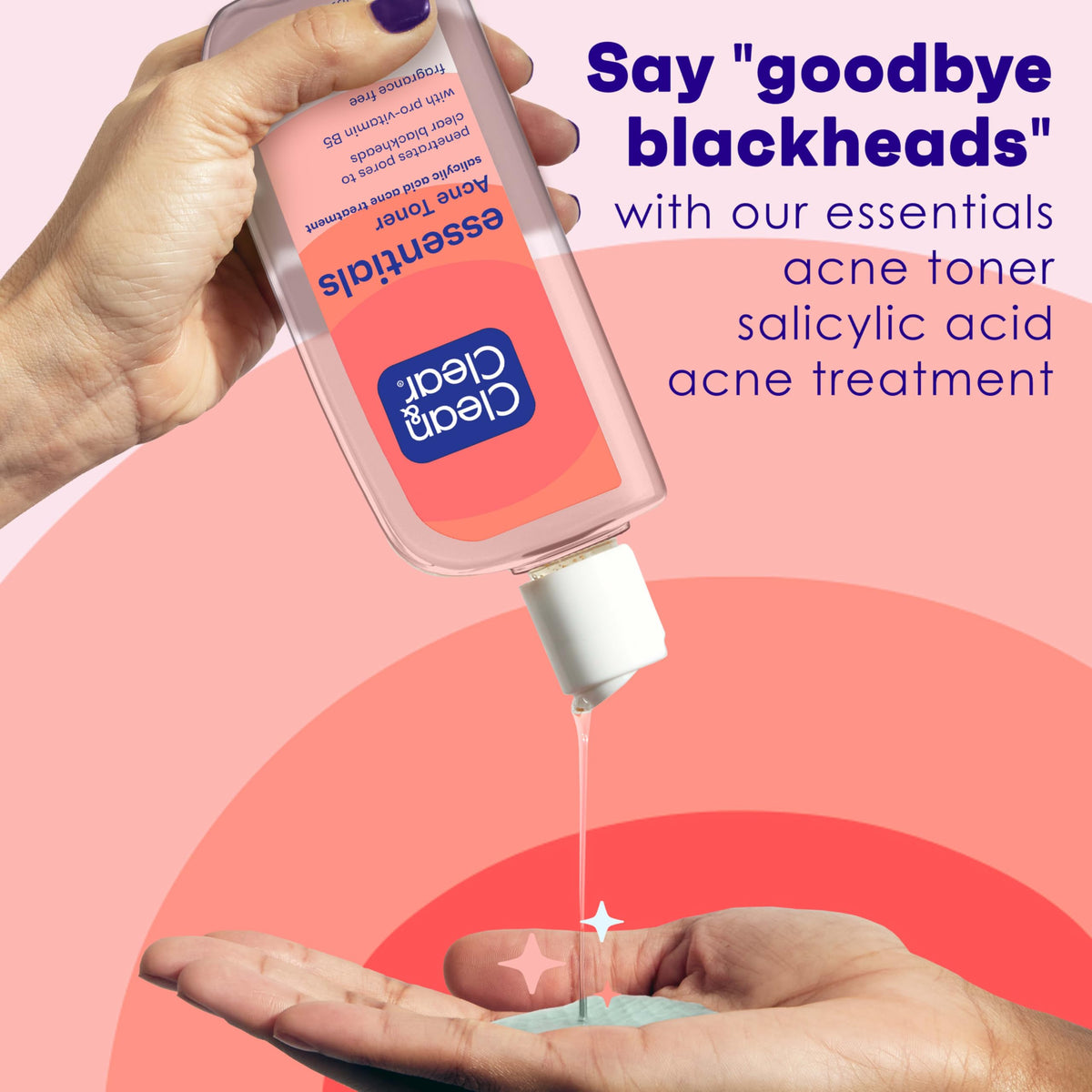 Clean & Clear Essentials Oil-Free Acne Toner, 2% Salicylic Acid Acne Treatment with Pro-Vitamin B5, Deep Pore Facial Toner Clean & Clear
