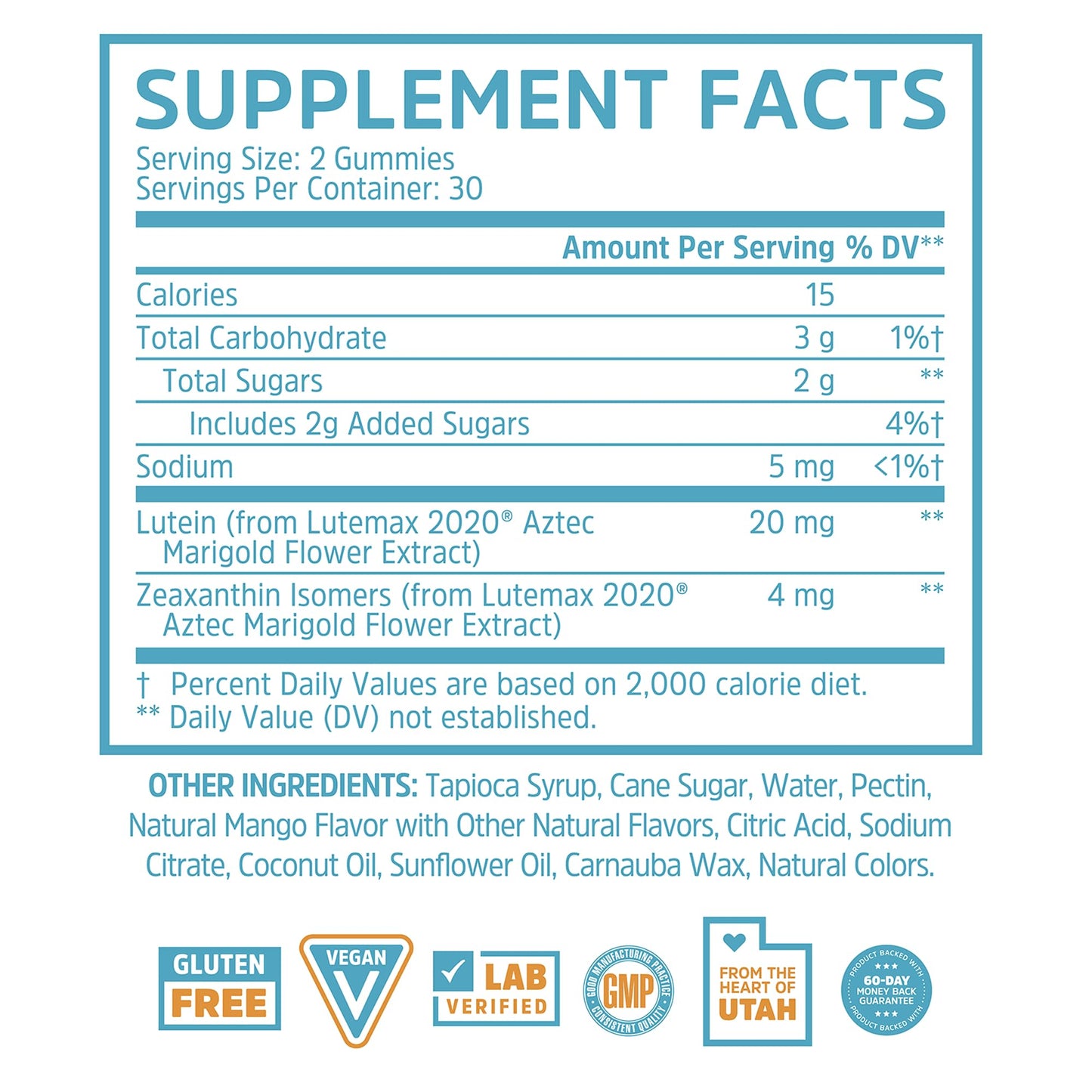 Zhou Screen Eyes Gummies - Lutein Gummies for Eye Health, Lutein and Zeaxanthin for Adults & Kids, Supports Eyesight, Blue Light Vision Health Formula - 60 Count ZHOU
