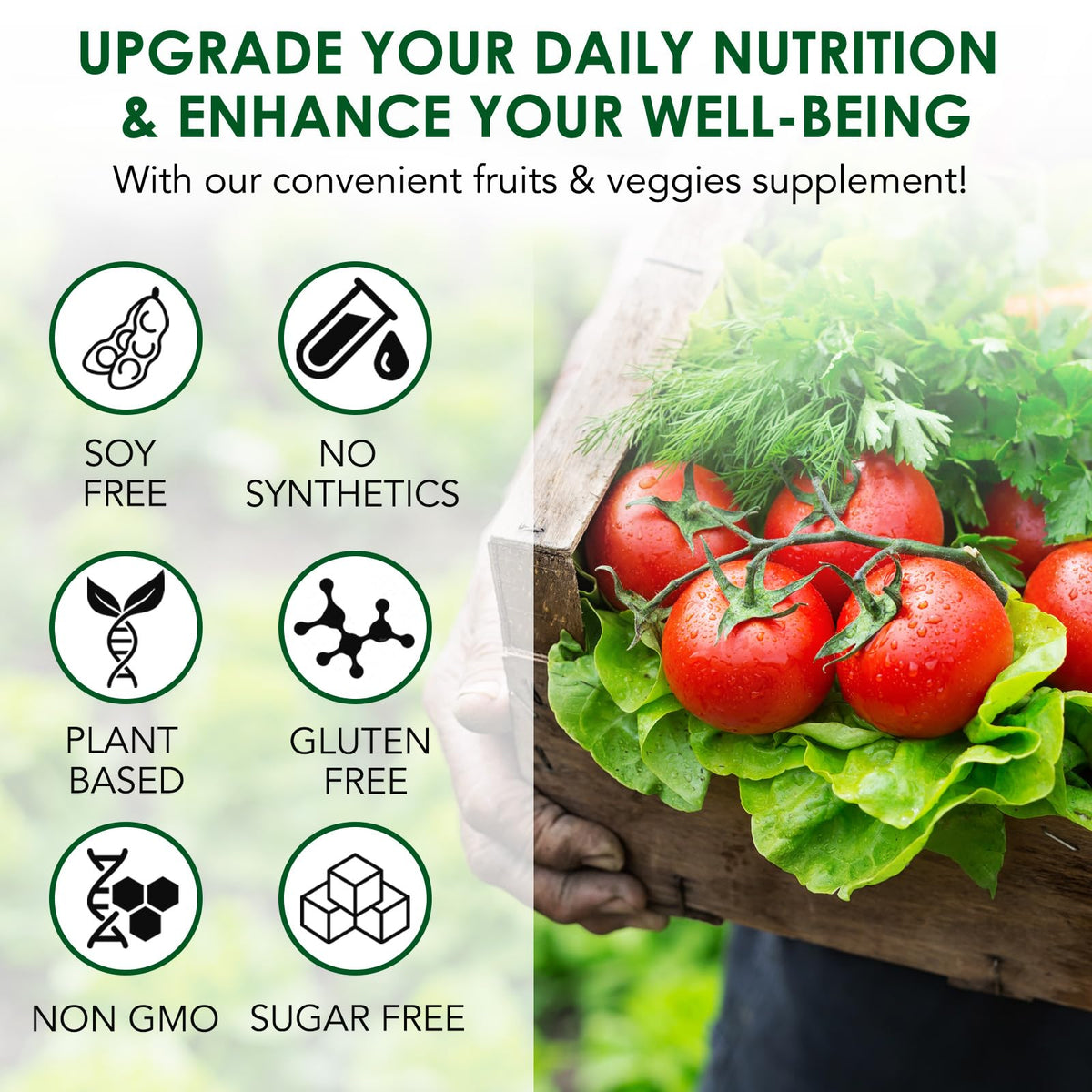 Fruit & Veggies Capsules | Daily Fruit & Vegetable Blend | 2 Bottles – 180 Vegetarian Capsules | Plant-Based Superfood Formula | Non-GMO, Gluten Free Generic