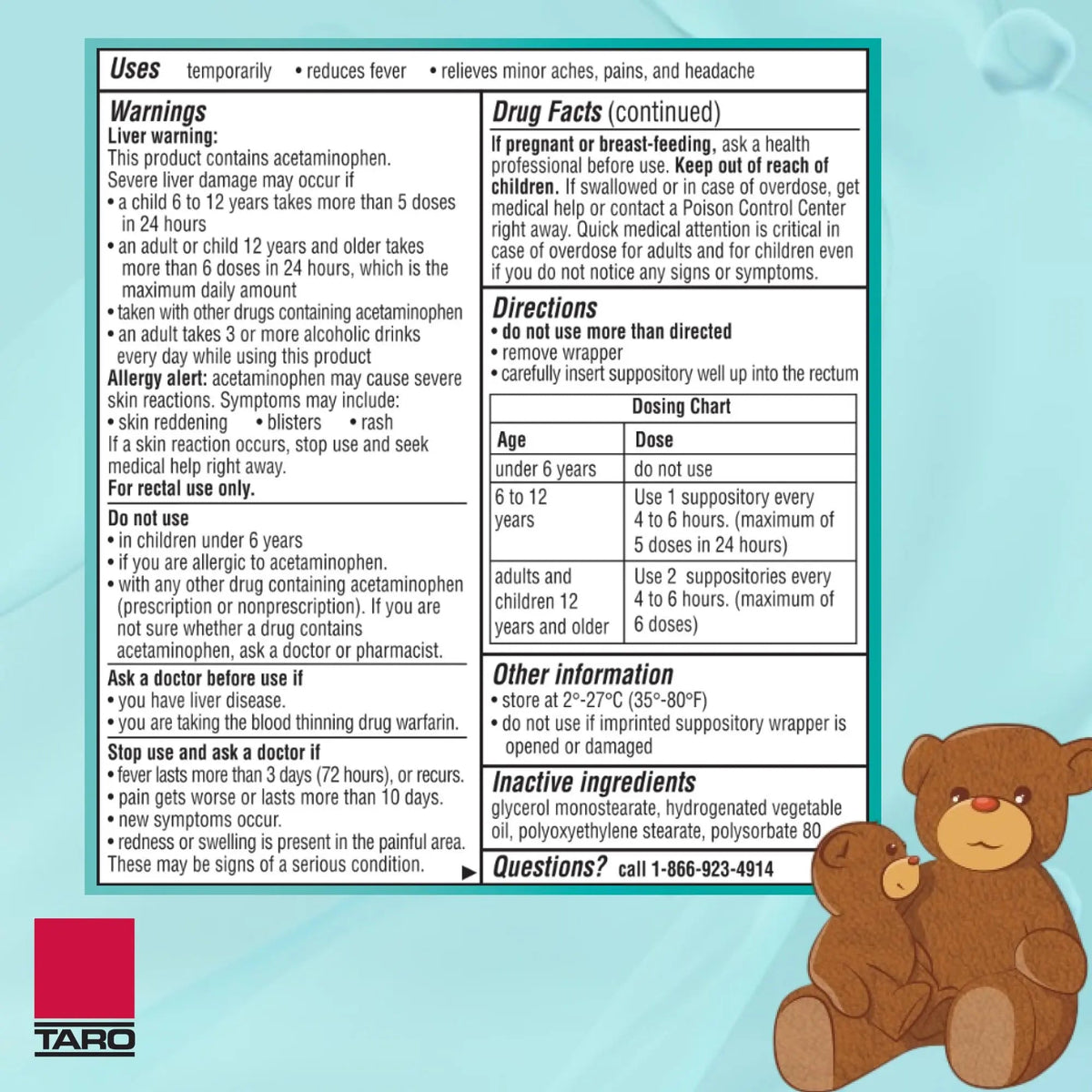 Feverall Children Acetaminophen Suppositories 6 Rectal Suppositories 325mg Each Pain Reliever/Fever Reducer. Paraben Free, No Artificial Colors or Other preservatives. Ages 6-12 Years Feverall