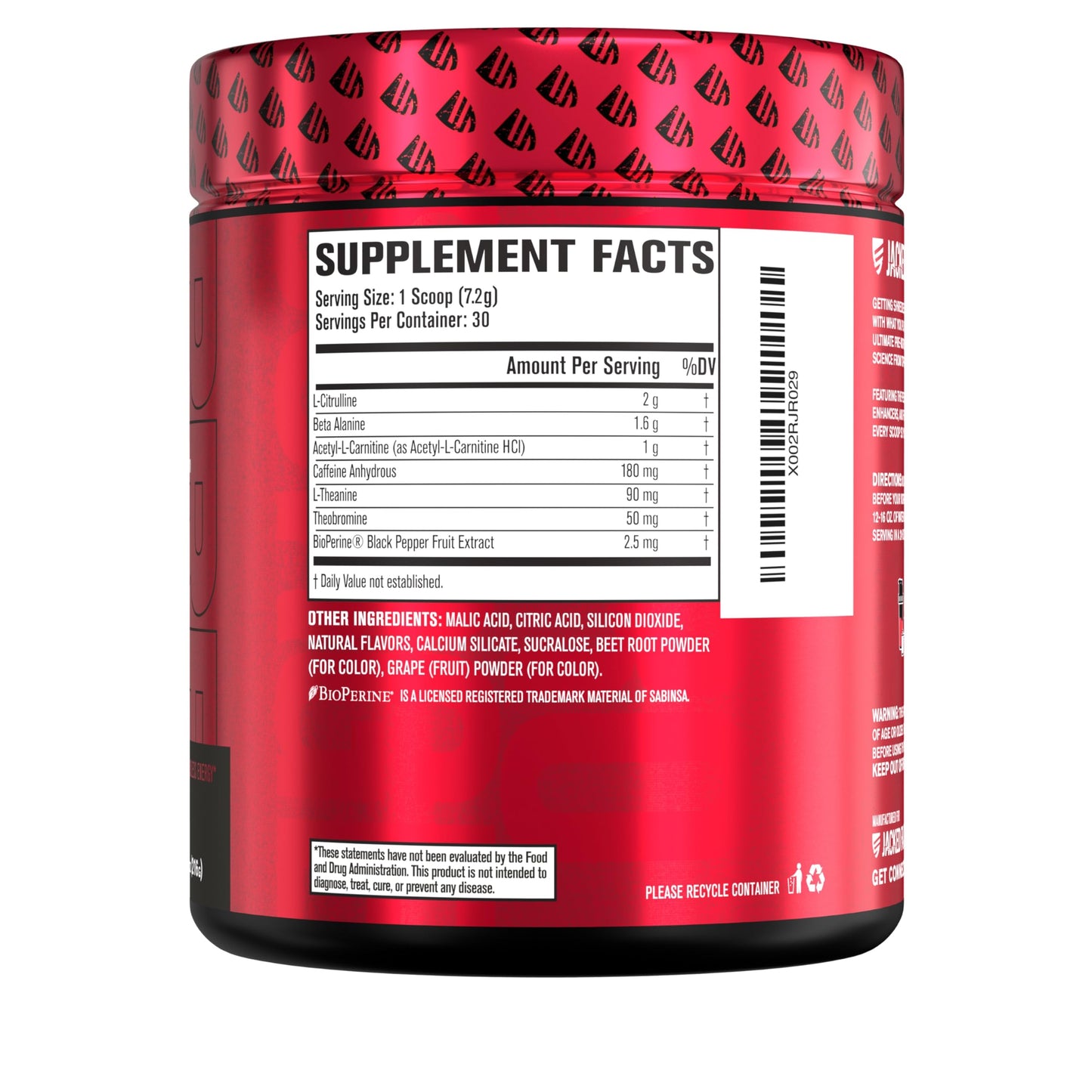 Jacked Factory NITROSURGE Shred Pre Workout Supplement - Energy Booster, Instant Strength Gains, Sharp Focus, Powerful Pumps - Nitric Oxide Booster & PreWorkout Powder Jacked Factory