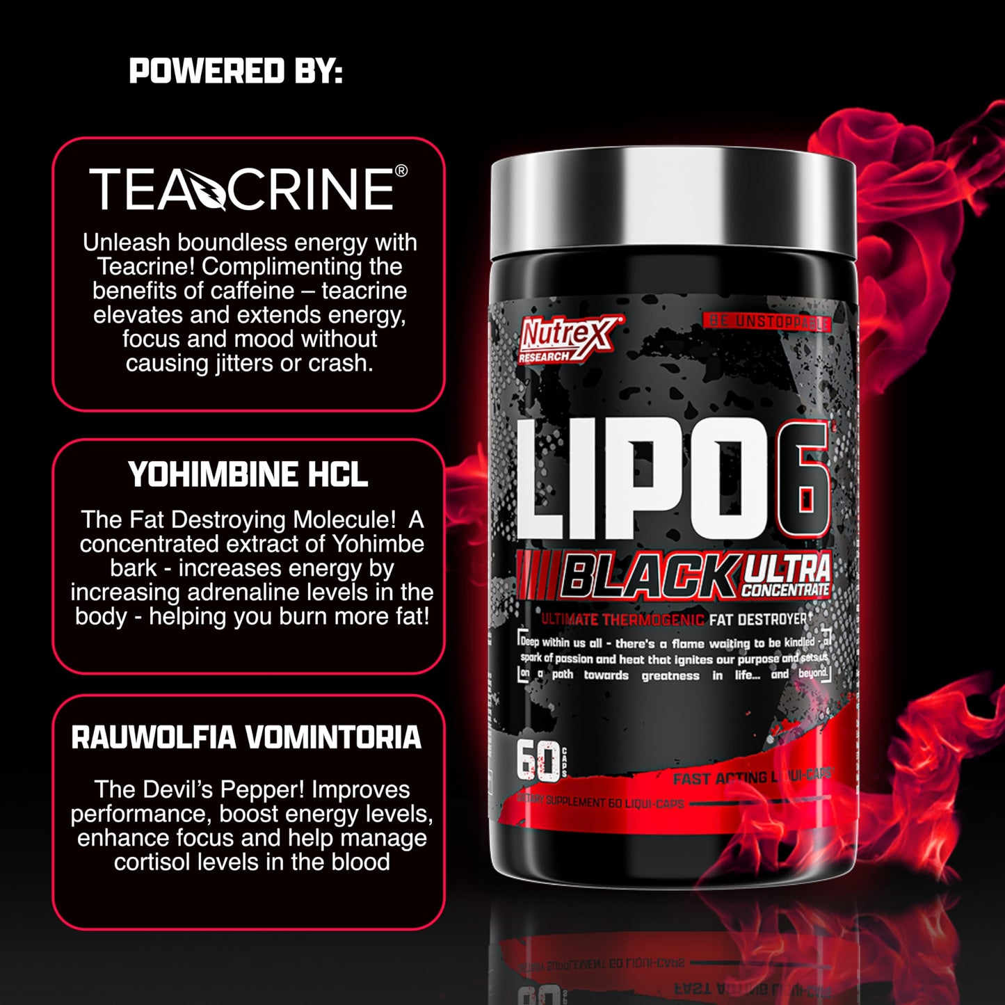 Nutrex Research Lipo-6 Black Ultra Concentrate | Thermogenic Energizing Supplement, Increase , Energy & Intense Focus |Capsule, 60Count Nutrex Research