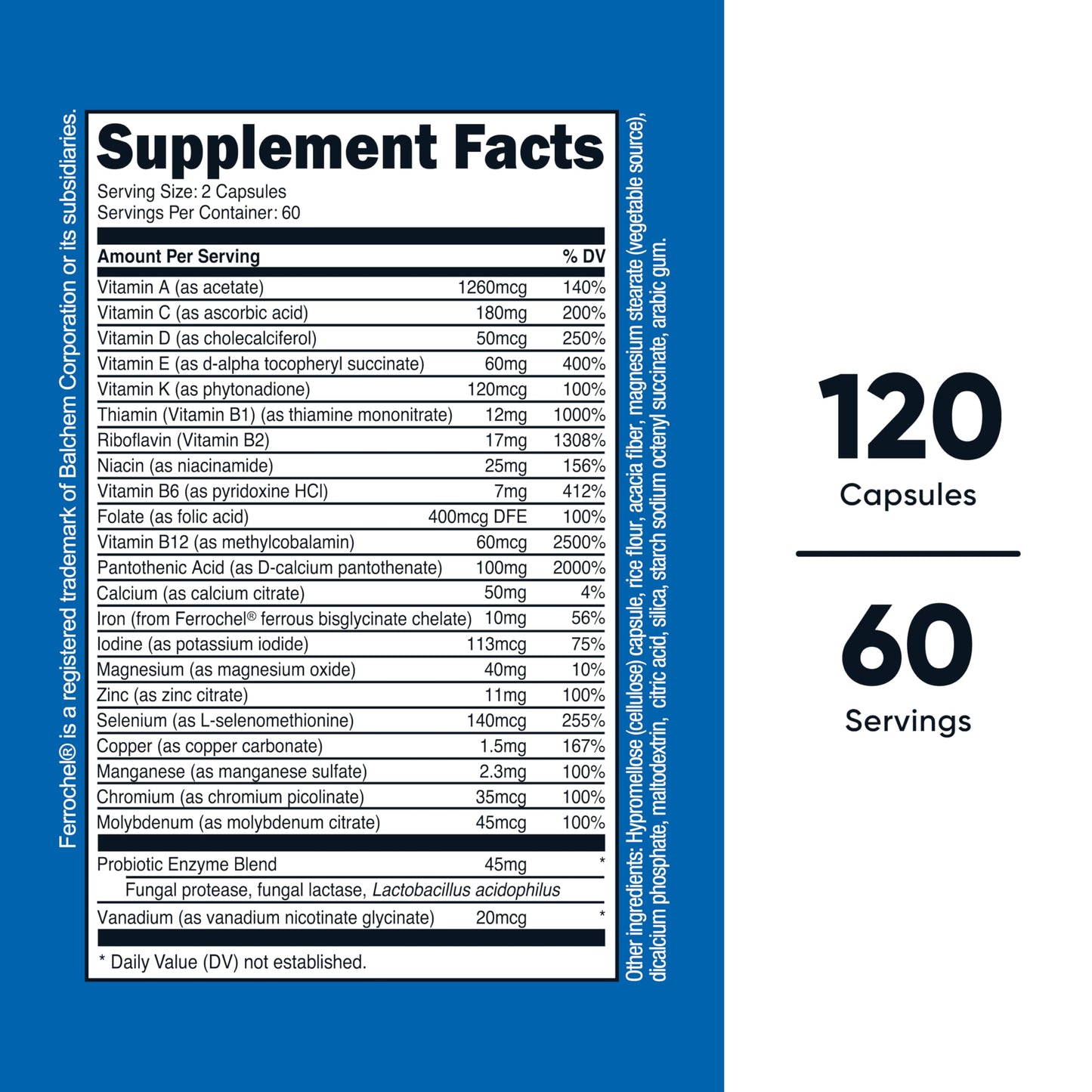 Nutricost Multivitamin with Probiotics 120 Vegetarian Capsules - Packed with Vitamins & Minerals Nutricost