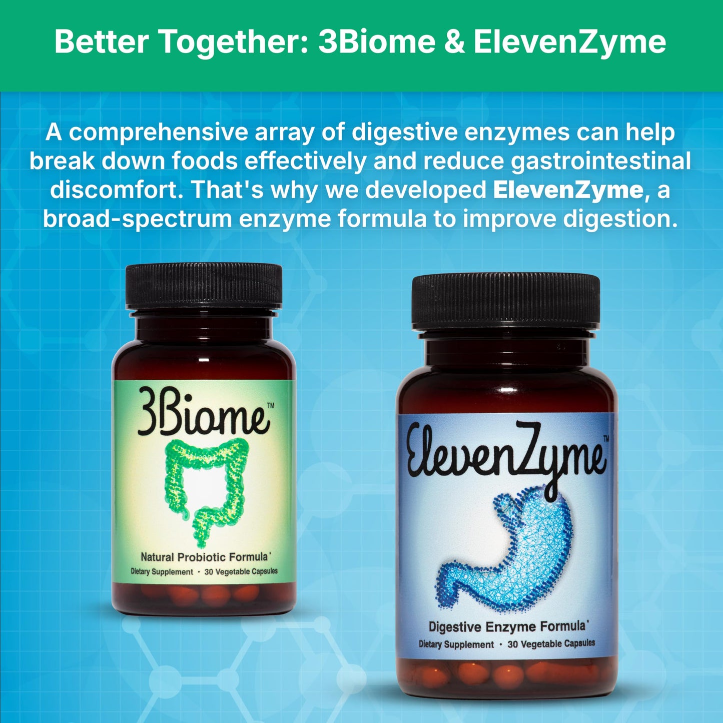 3Biome - Natural Probiotic Supplement - Non-GMO, Vegan, Gluten-Free 3Biome