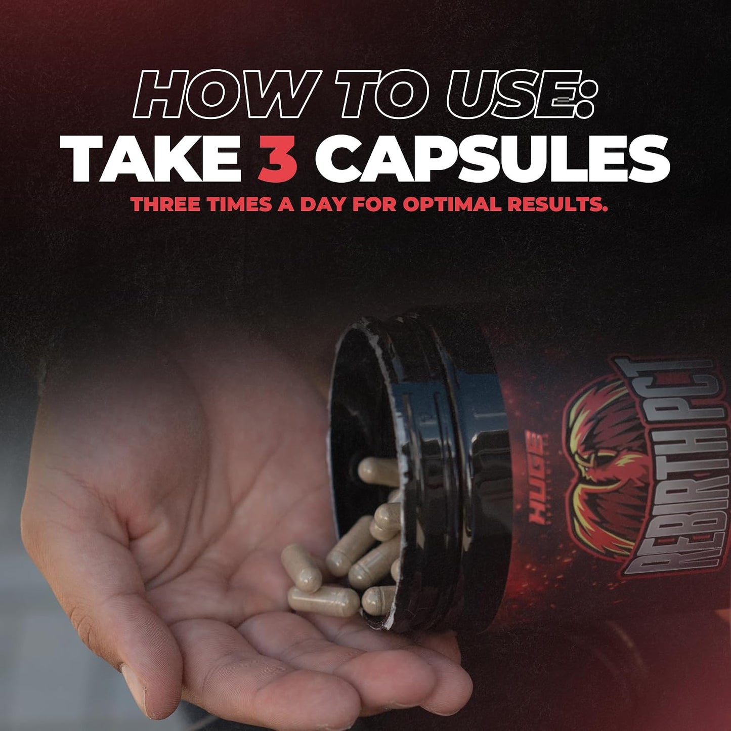 Rebirth PCT Supplement for Men, Most Stacked & Complete Post Cycle Therapy Formula - Science-Backed Ingredients & Optimal Dosages, Supercharge Recovery & Maintain Gains from Your Cycle (270 Capsules)