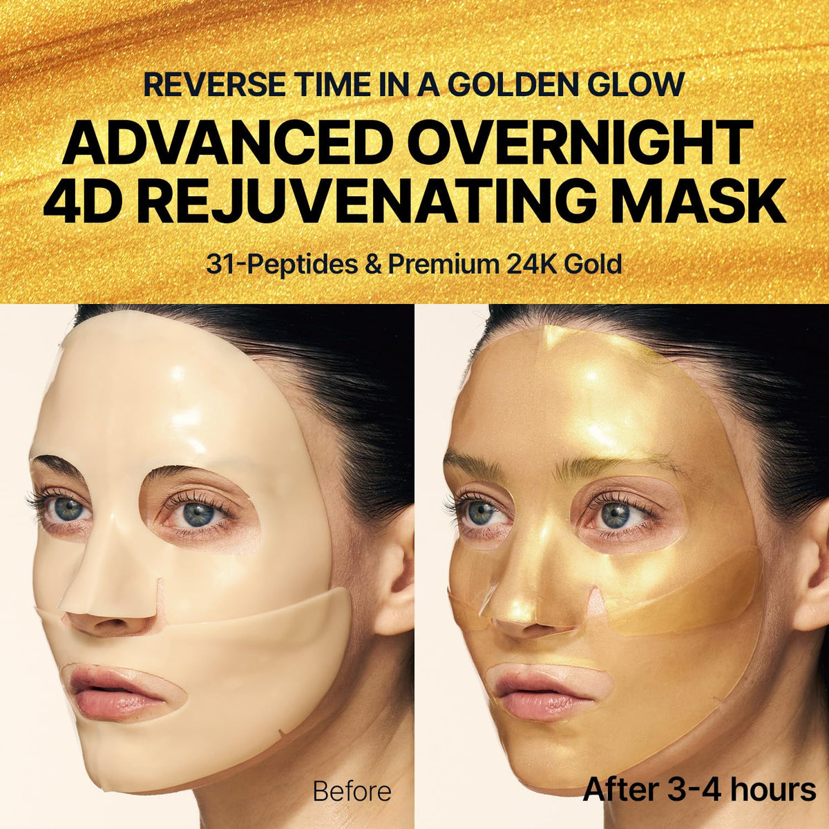 SUNGBOON EDITOR Silk Peptide EGF Intensive Gold Overnight Mask, Hydrating Mask for Glass Skin,31 Multi Peptide(Copper Peptides) SUNGBOON EDITOR