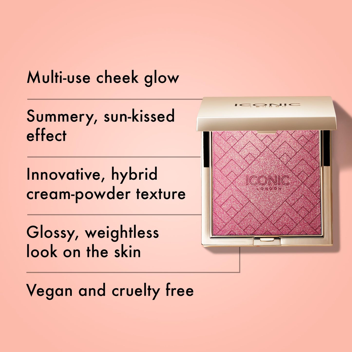 ICONIC LONDON Kissed by the Sun | Multi-Use Blush, Bronzer, & Highlighter, For All Skin Types, Cruelty-Free, Vegan Makeup, (Play Time) 0.17 oz ICONIC LONDON