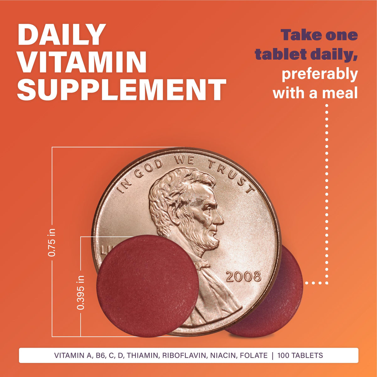 Rugby Daily-Vite Multivitamin - Daily Vitamin Supplement - 100 Tablets (1 Pack) RUGBY LABORATORIES