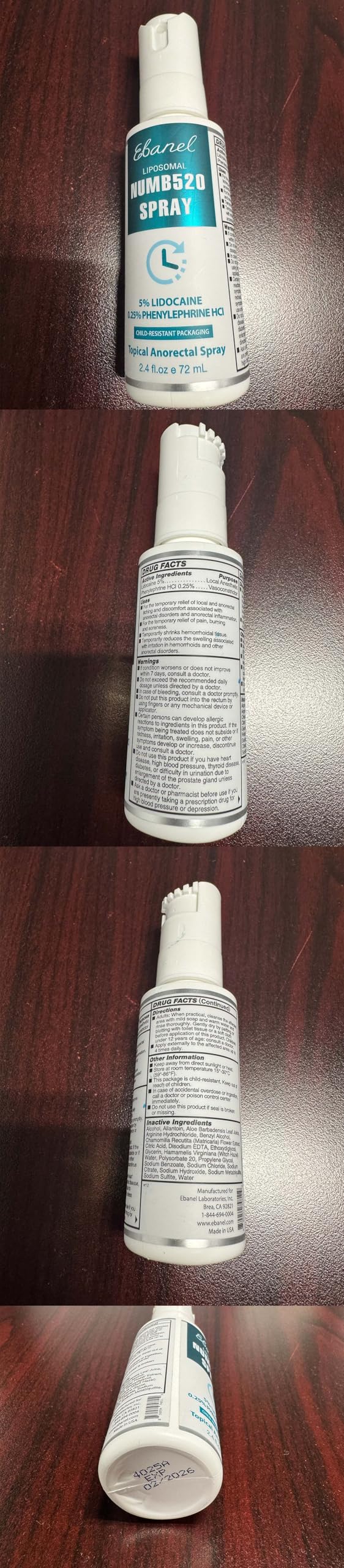 Ebanel Set of 5% Lidocaine Numbing Cream and 5% Lidocaine Spray Pain Relief Numbing Spray for Skin, Maximum Strength Topical Anesthetic to Numb Pain Burn Itch for Local and Anorectal Uses Ebanel