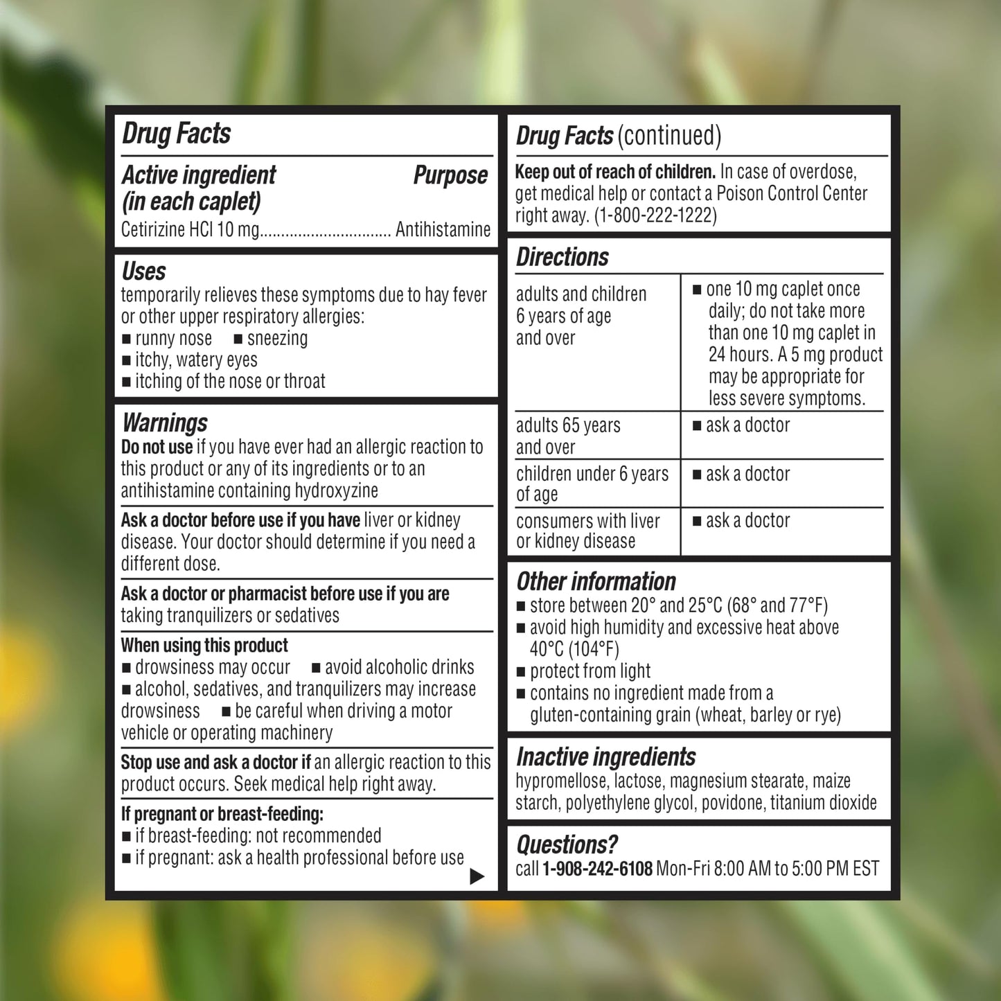 Cabinet: Cetirizine Hcl 10mg Allergy Relief Tablets | Non-Drowsy Antihistamine for 24-Hour Indoor & Outdoor (Aluminum - 300 Count) Cabinet: